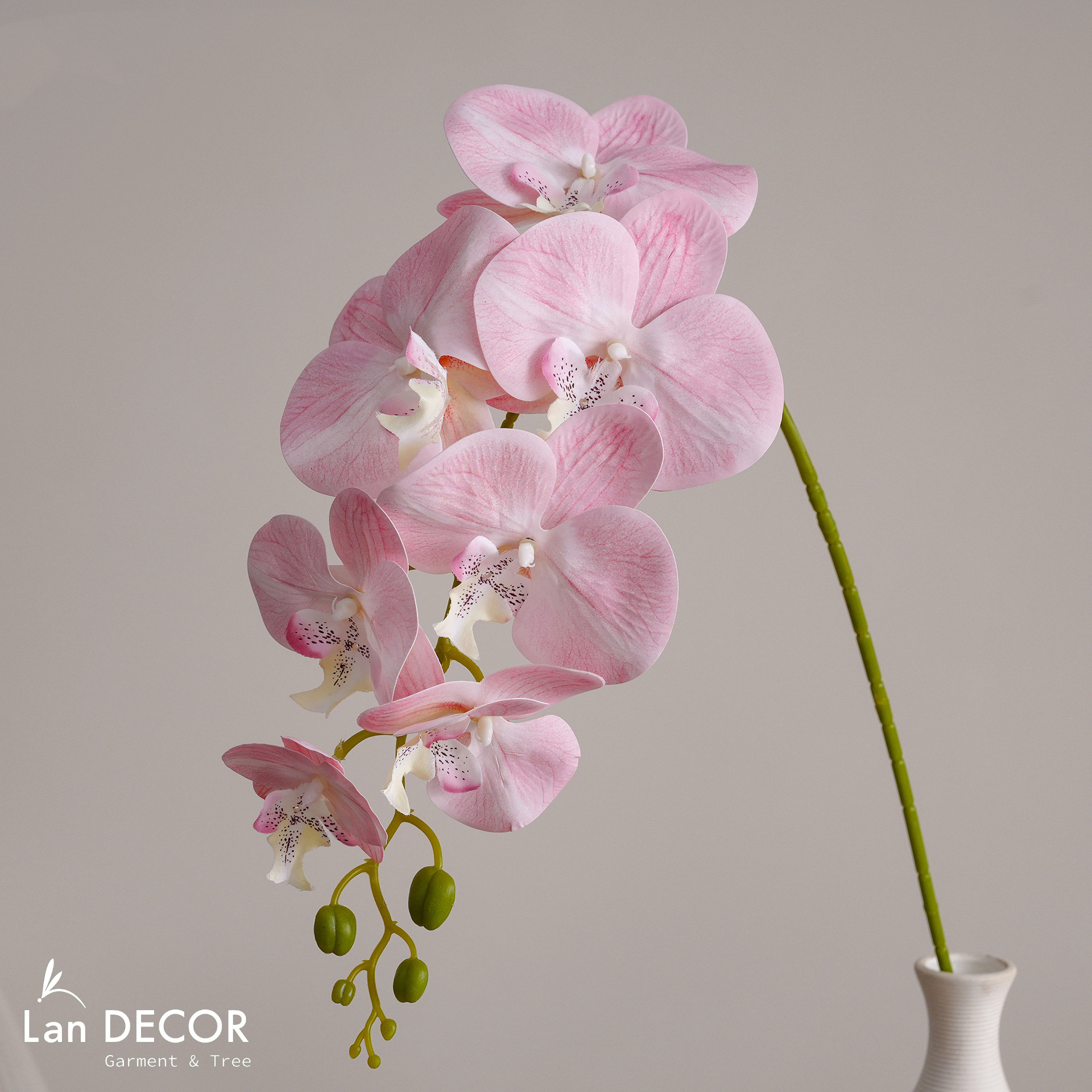 Cành Hoa Giả - Cành Lan Hồ Điệp Giả Cắm Bình Decor Căn Hộ (78cm, 7 bông)- HC1486