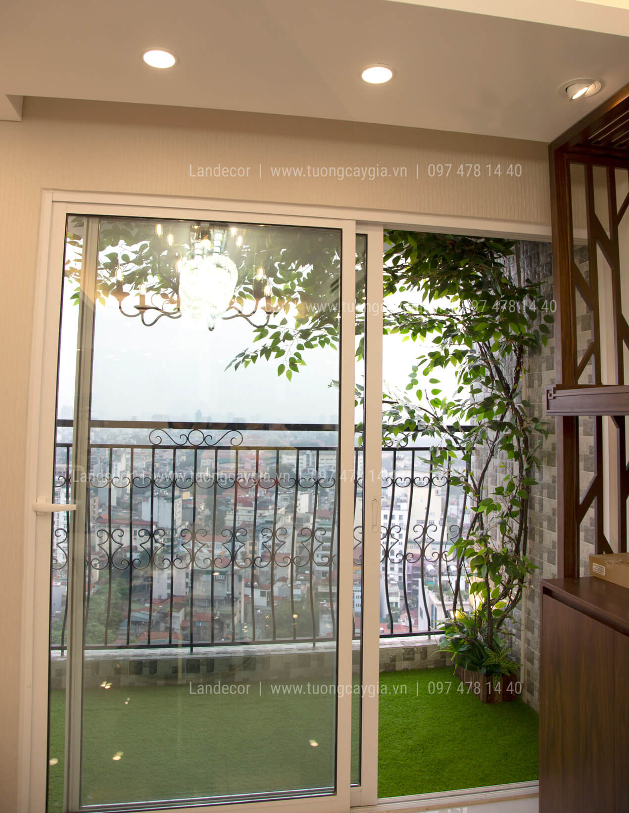 Cành Lá Xanh Giả Decor, Cành Lá Si Xanh 3 nhánh trang trí nhà cửa (55cm) - HC708