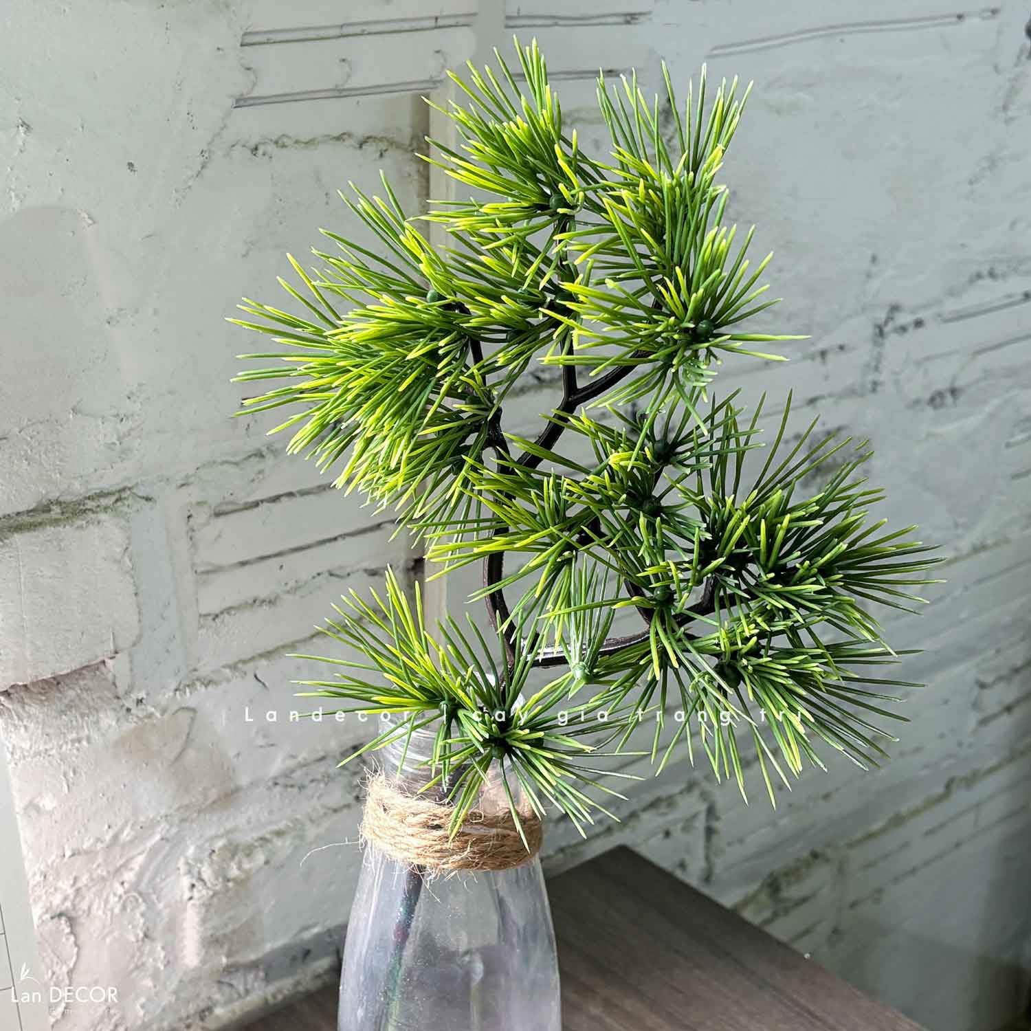 Cành Lá Giả - Cành Tùng Thông Lá Kim Giả Thiết Kế Cây Bonsai (36cm)- HC1517