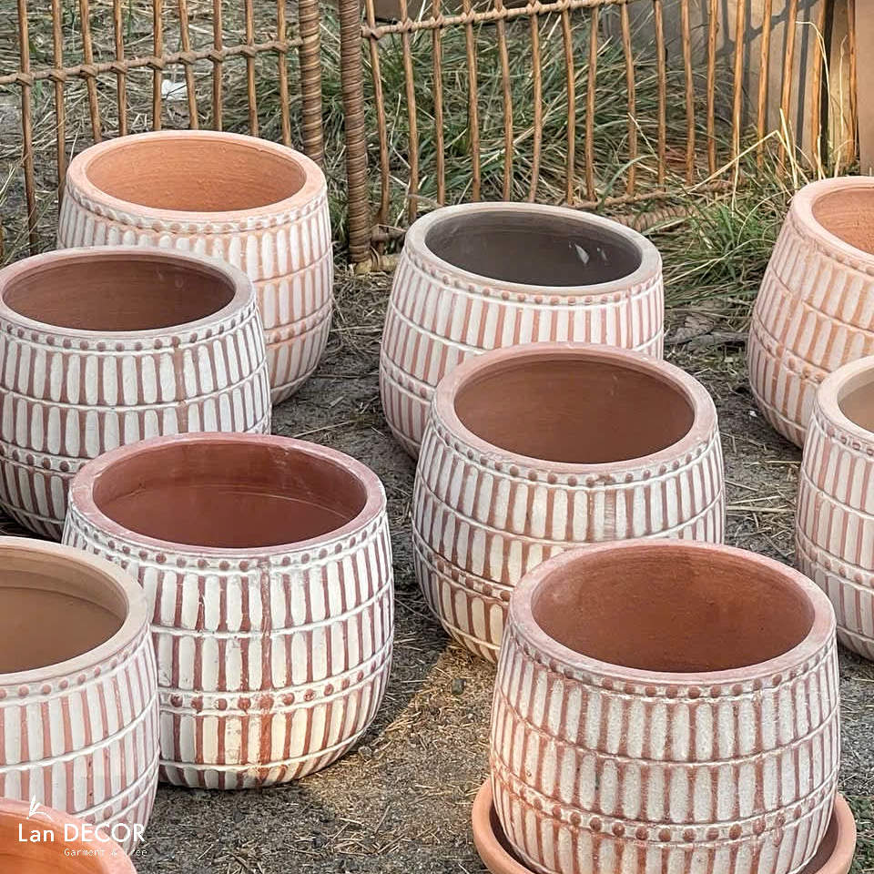 Chậu Đất Nung Trồng Cây Cảnh Trang Trí Tạo Điểm Nhấn (21x19cm)- CĐN001