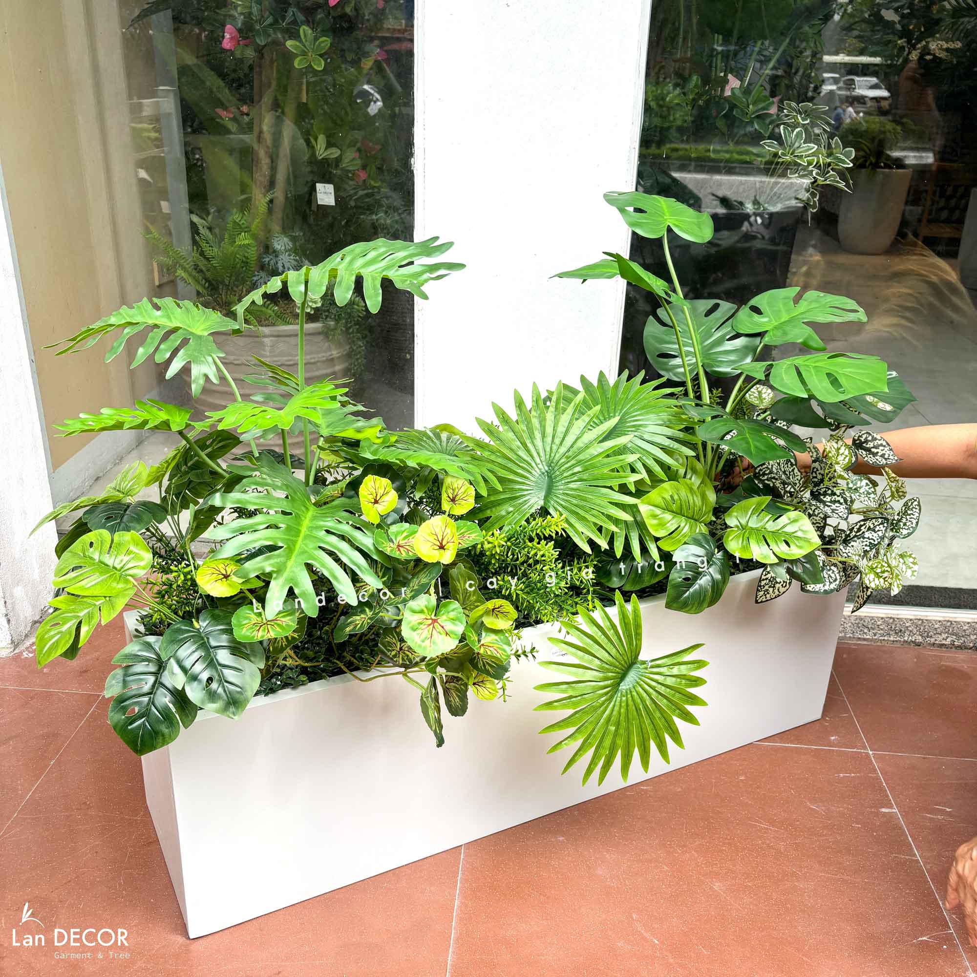 Bồn Cây Giả- Bồn Cây Giả Tiểu Cảnh Thiết Kế Không Gian Xanh (100X50X100cm)- BC292