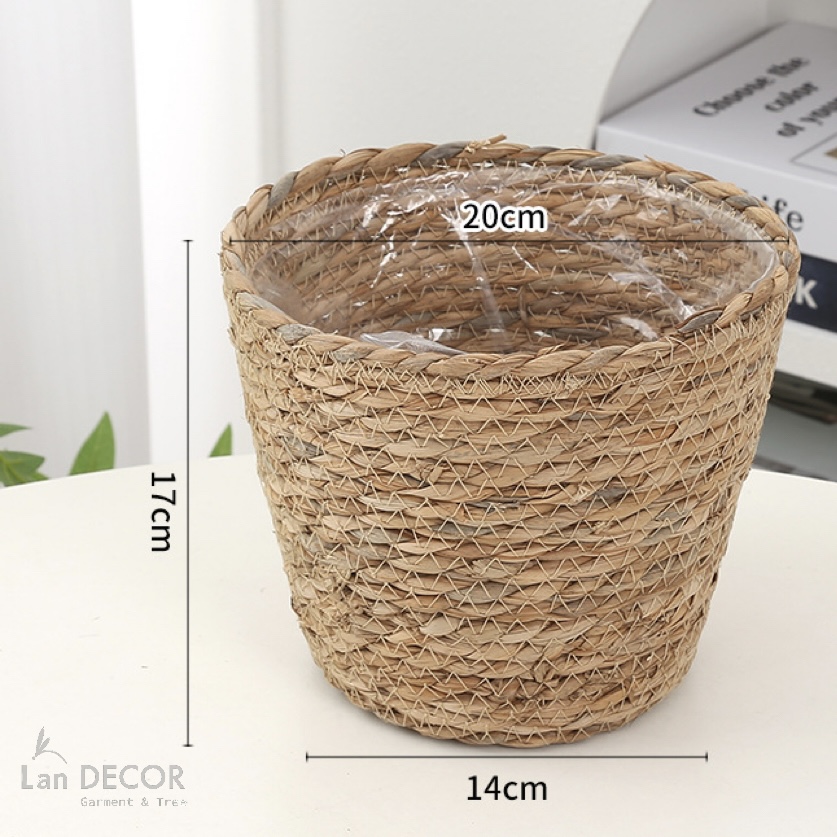 Giỏ Cói Trồng Cây, Decor Tiểu Cảnh - GC130