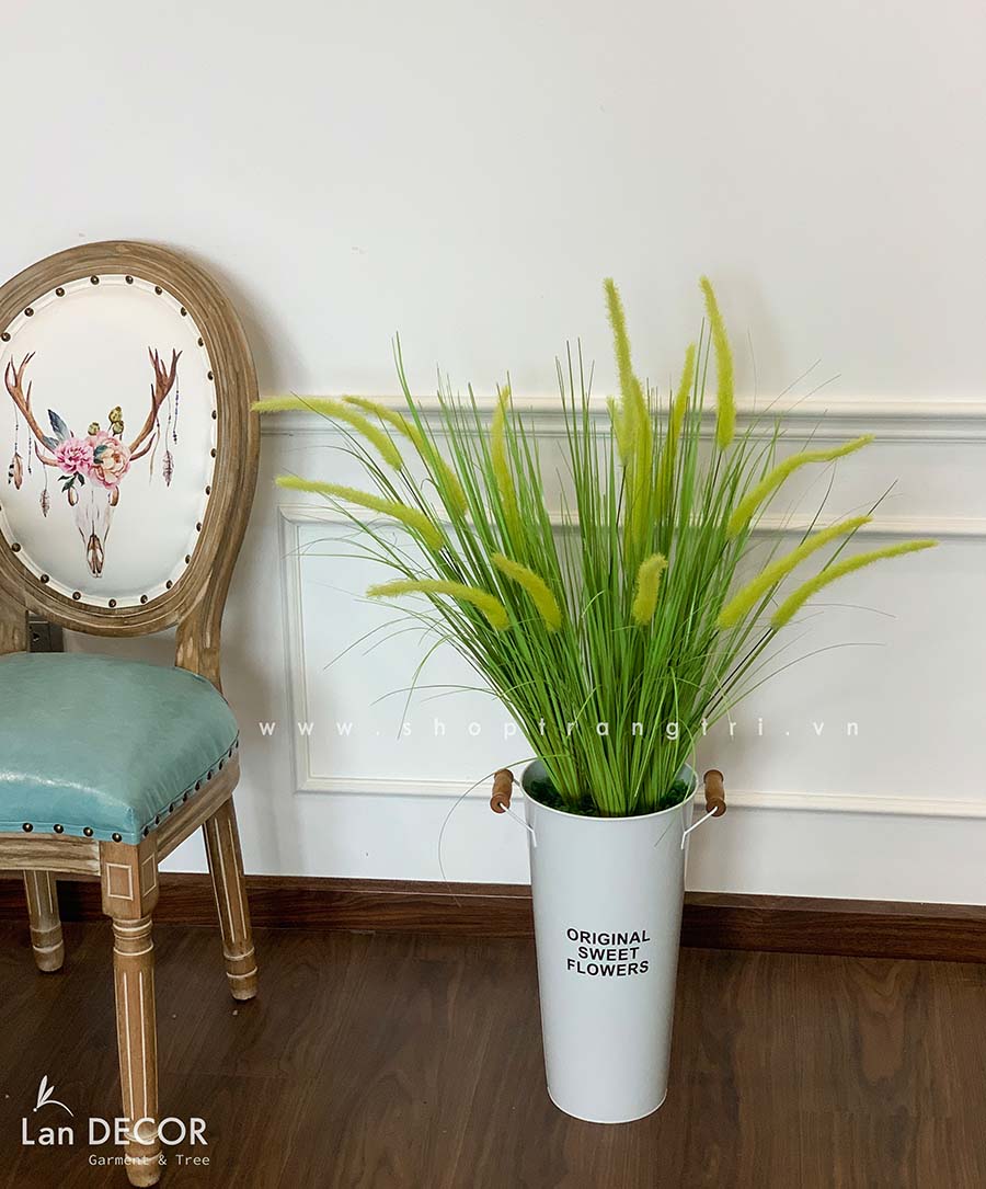 Giỏ cỏ đuôi chồn trang trí Landecor (100cm) - CC491