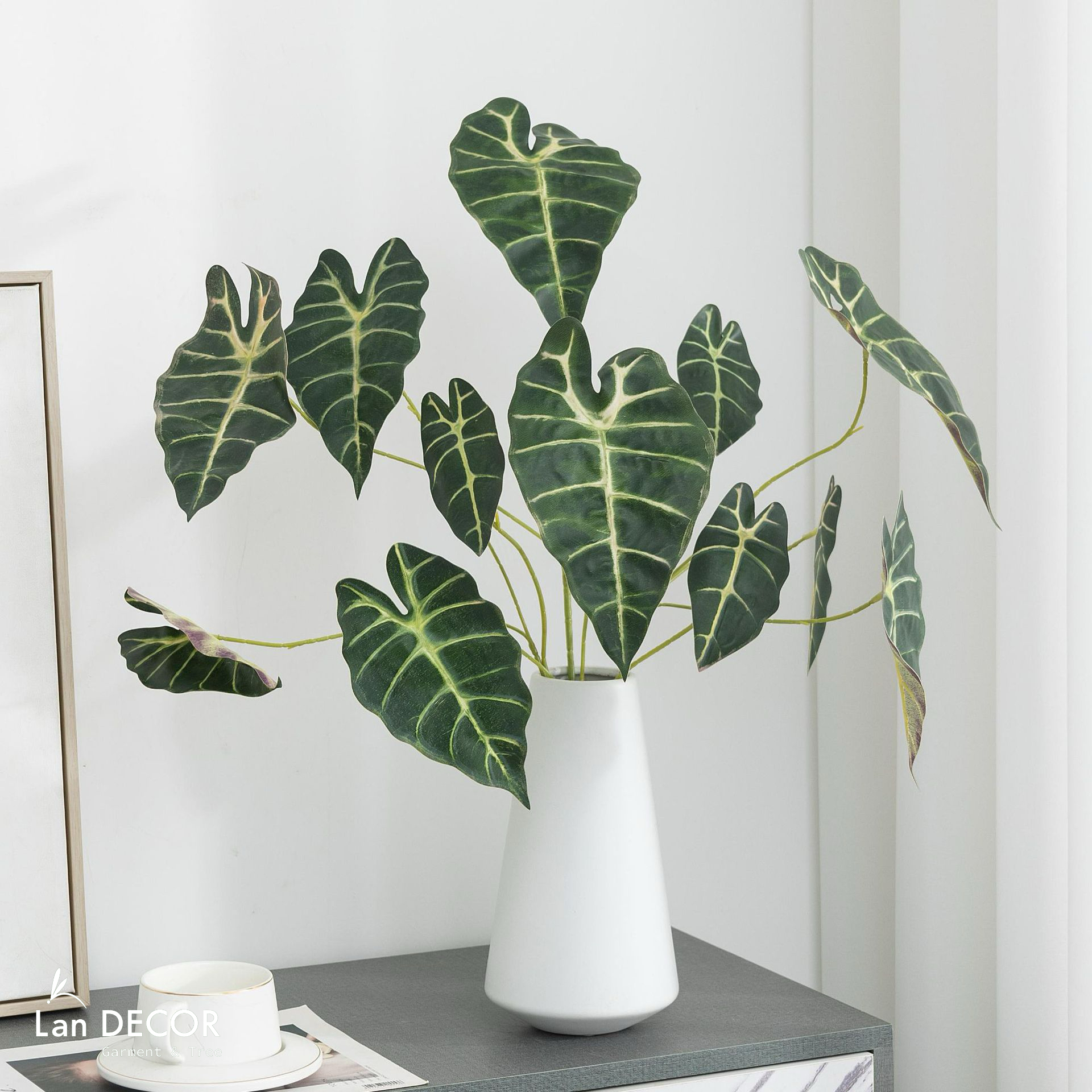 Cành Lá Giả - Cành Bán Hạ Kiểu Dáng Độc Đáo Thiết kế Tiểu Cảnh (70cm)- HC1478