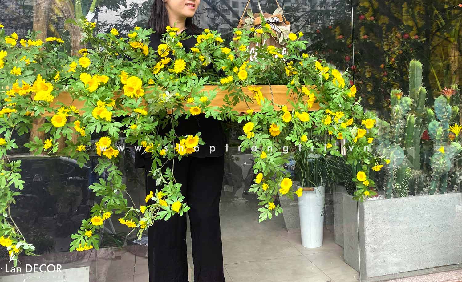 [DÀI 100CM] BỒN HOA DÃ QUỲ TRANG TRÍ ĐỘC ĐÁO - BC106