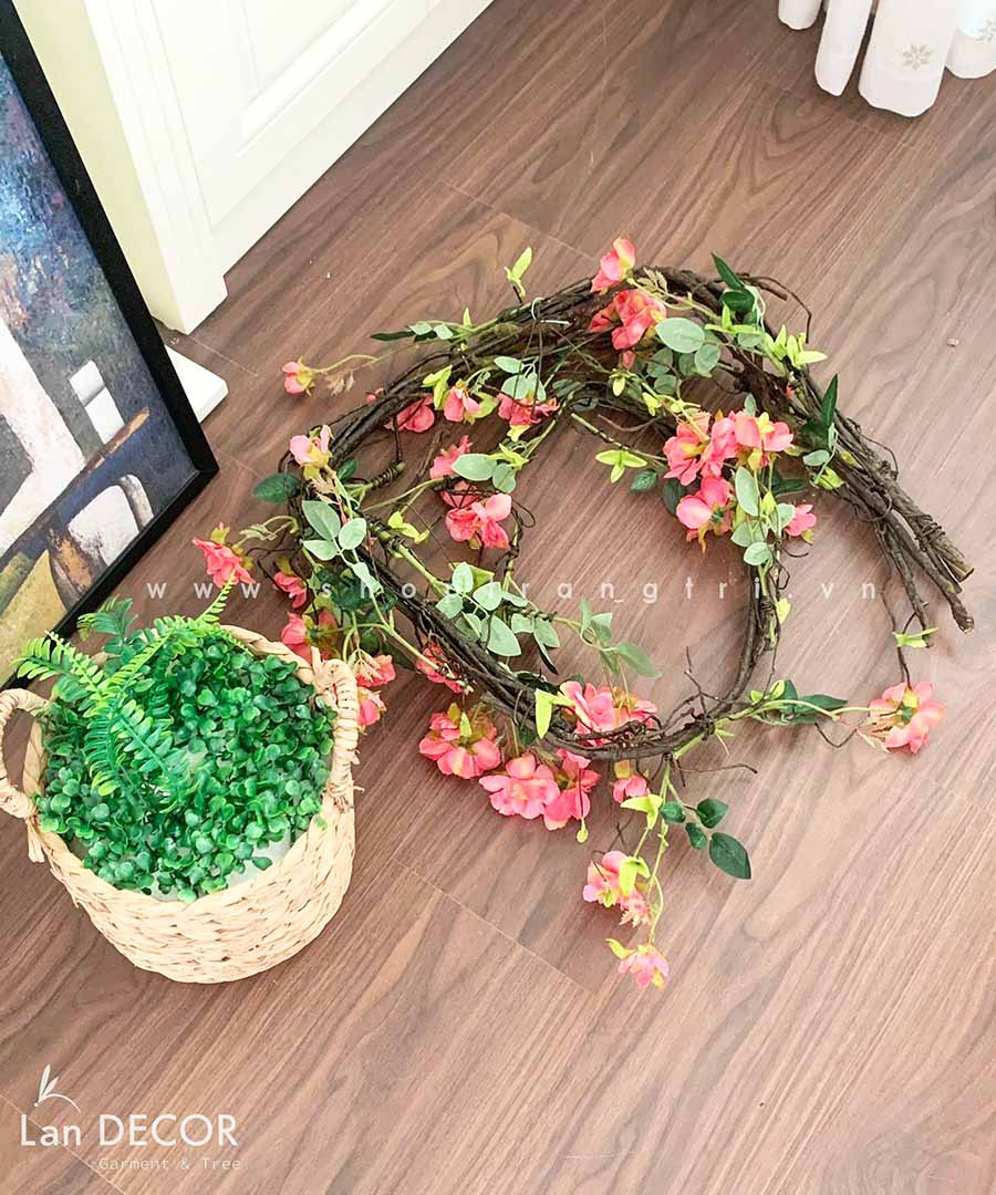 Dây hoa hồng leo trang trí LanDecor (200cm) - CC475