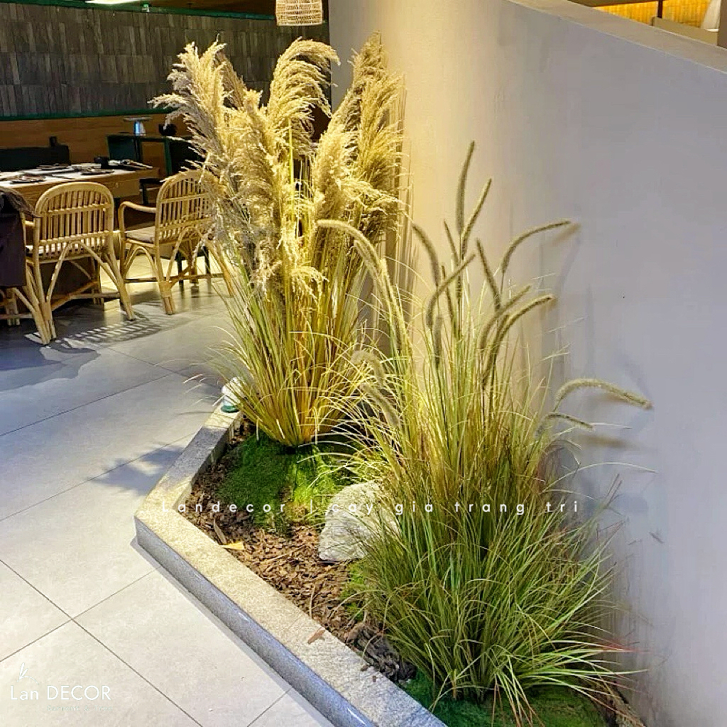 Tiểu Cảnh Bồn Lau - Thiết Kế Tiểu Cảnh Lau Giả Decor Không Gian Tạo Điểm Nhấn