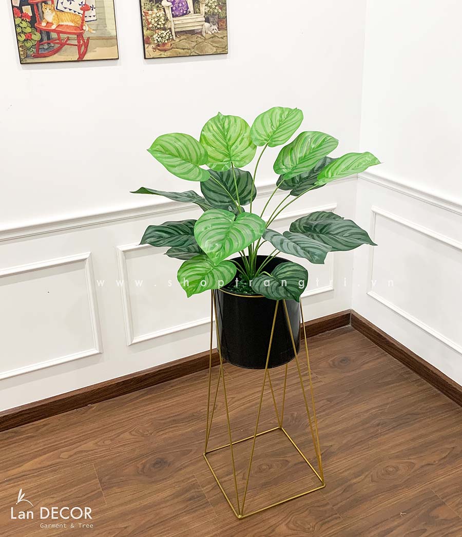 Cây lá táo để bàn trang trí không gian đẹp Lan Decor (60cm) - LC2063-5