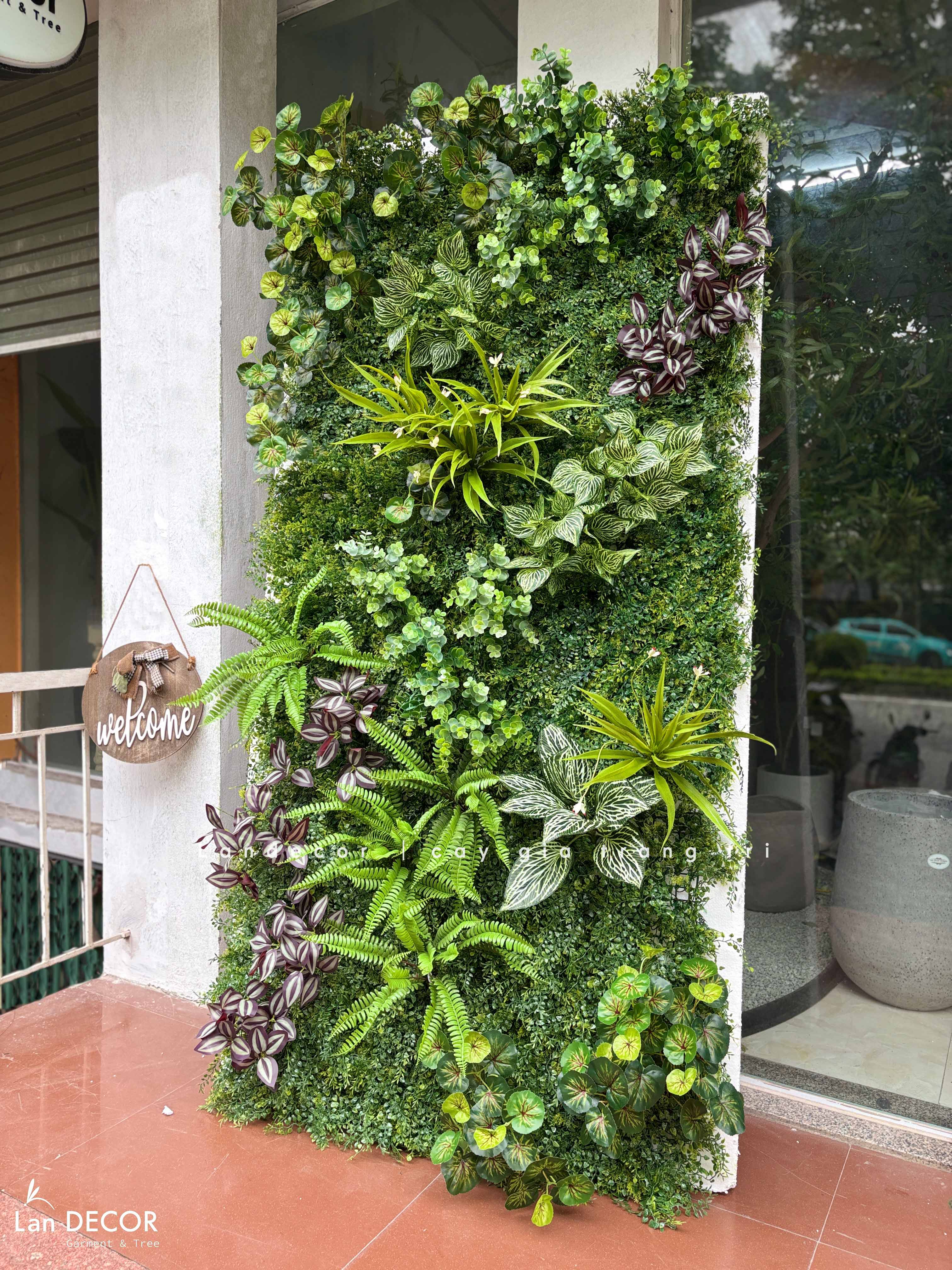 Tường Cây Giả Thiết Kế - Tường Cây Giả Trang Trí Văn Phòng, Thiết Kế Tiểu Cảnh Xanh - TC193