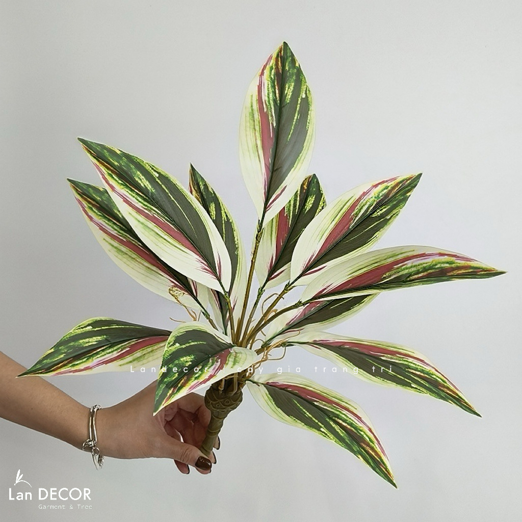 Cành Lá Giả Decor- Cành Vạn Lộc Giả Decor Bồn Tiểu Cảnh (40cm, 12 lá)- HC1439