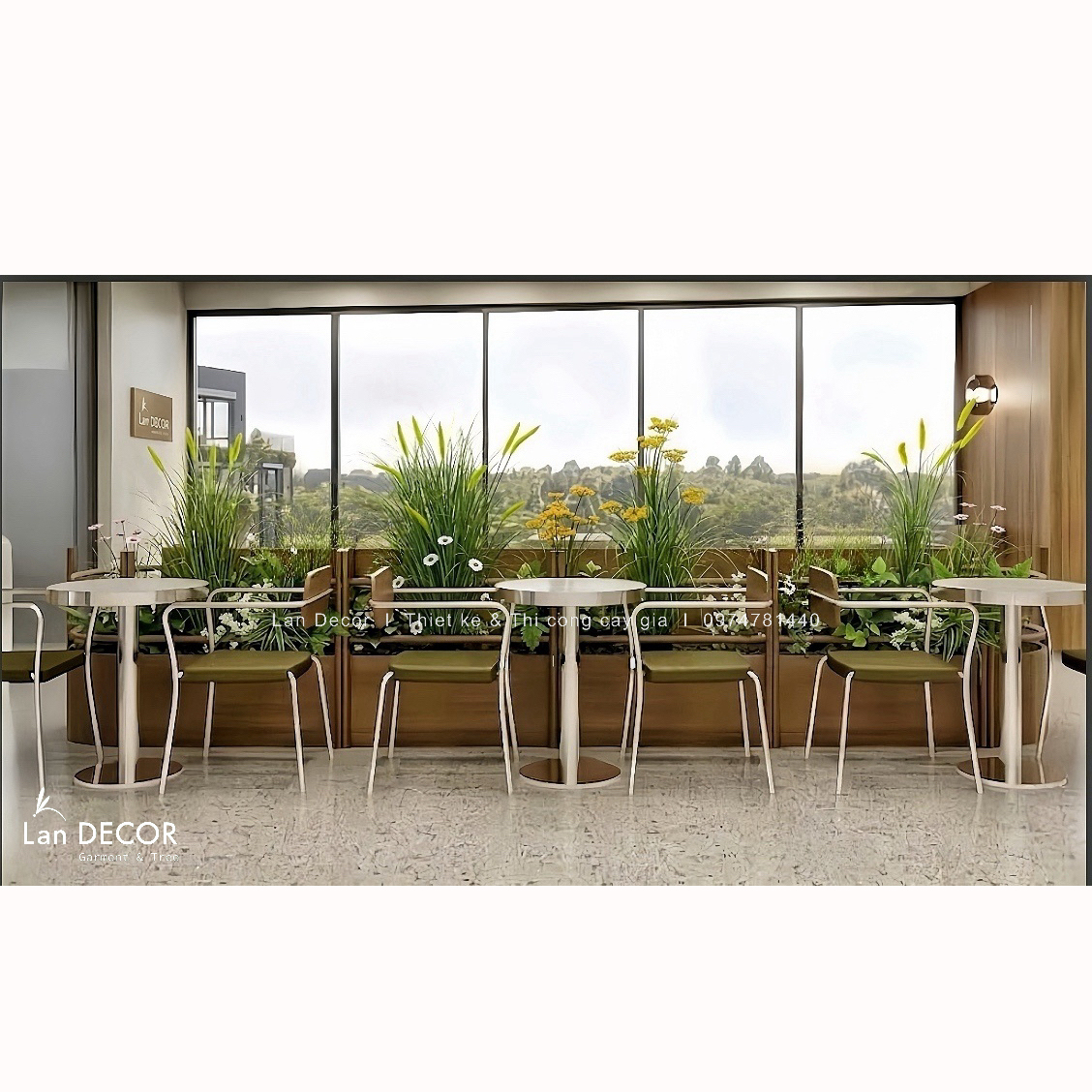Lau Giả Tiểu Cảnh - Lau Giả Decor Tiểu Cảnh Quán Cafe