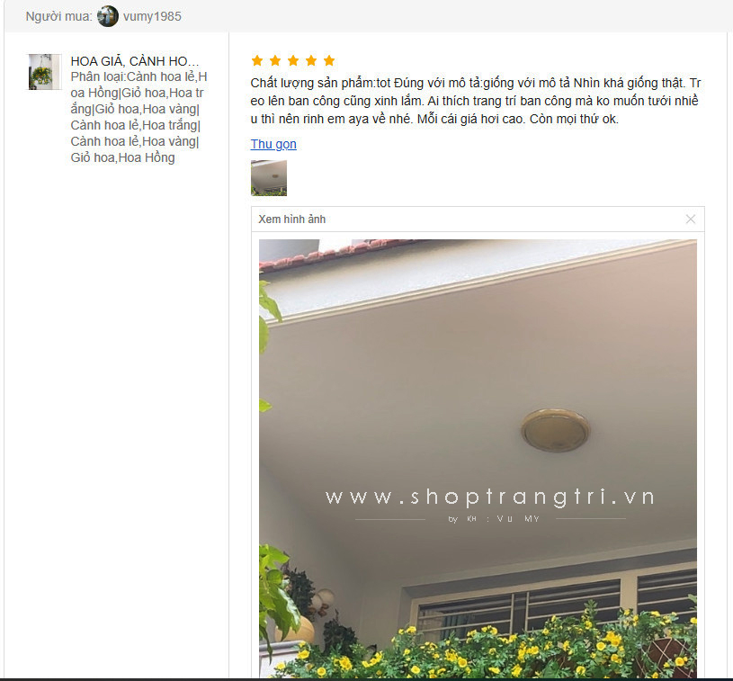 FEEDBACH HOA DÃ QUỲ RỰC RỠ TRONG KHÔNG GIAN CỦA KHÁCH HÀNG