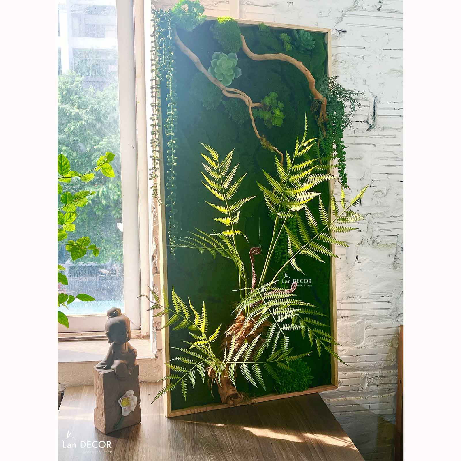 Tranh Rêu Treo Tường- Tranh Rêu Giả Treo Tường Decor Không Gian Đẹp (50x100cm)- KTR(50x100)-3