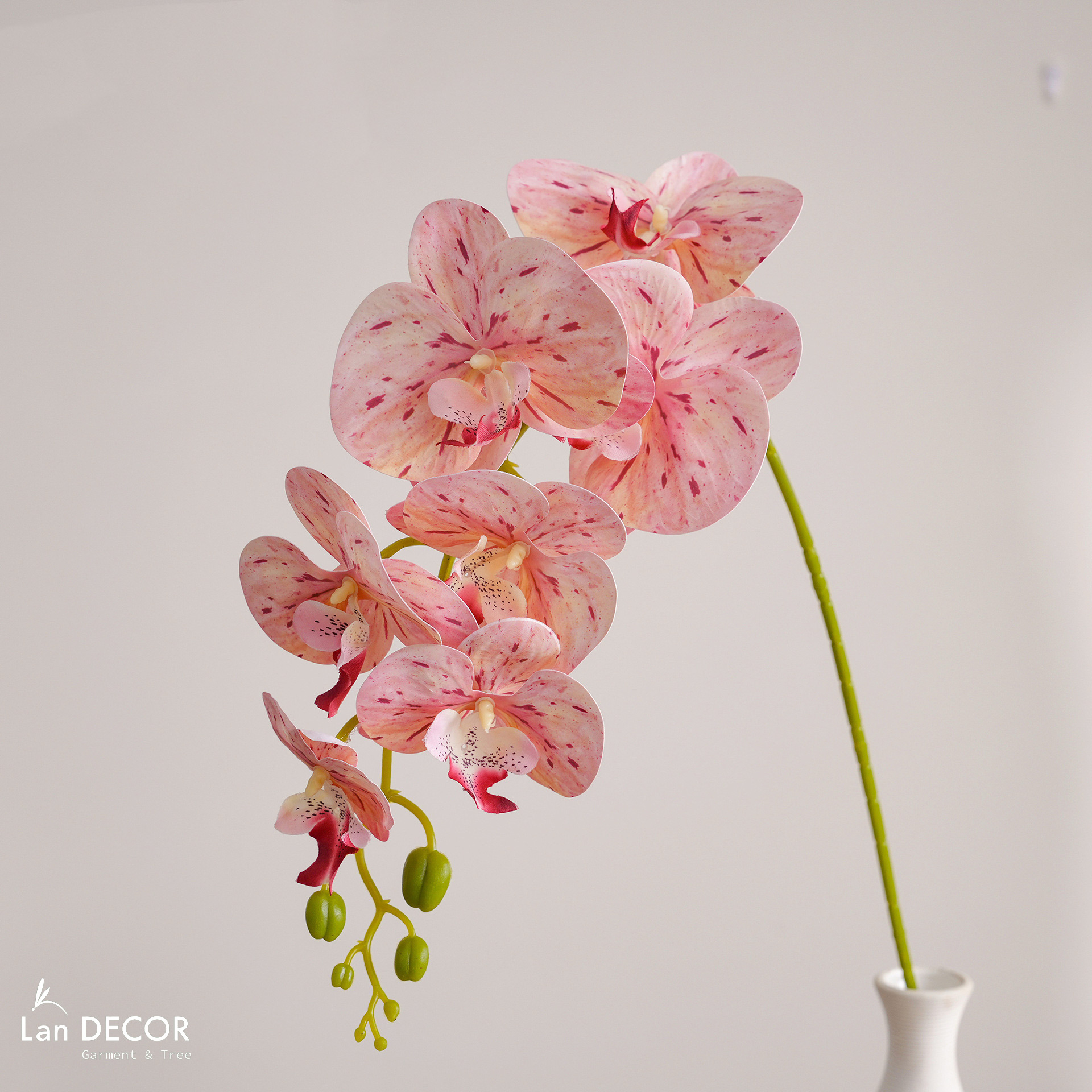 Cành Hoa Giả - Cành Lan Hồ Điệp Giả Cắm Bình Decor Căn Hộ (78cm, 7 bông)- HC1486
