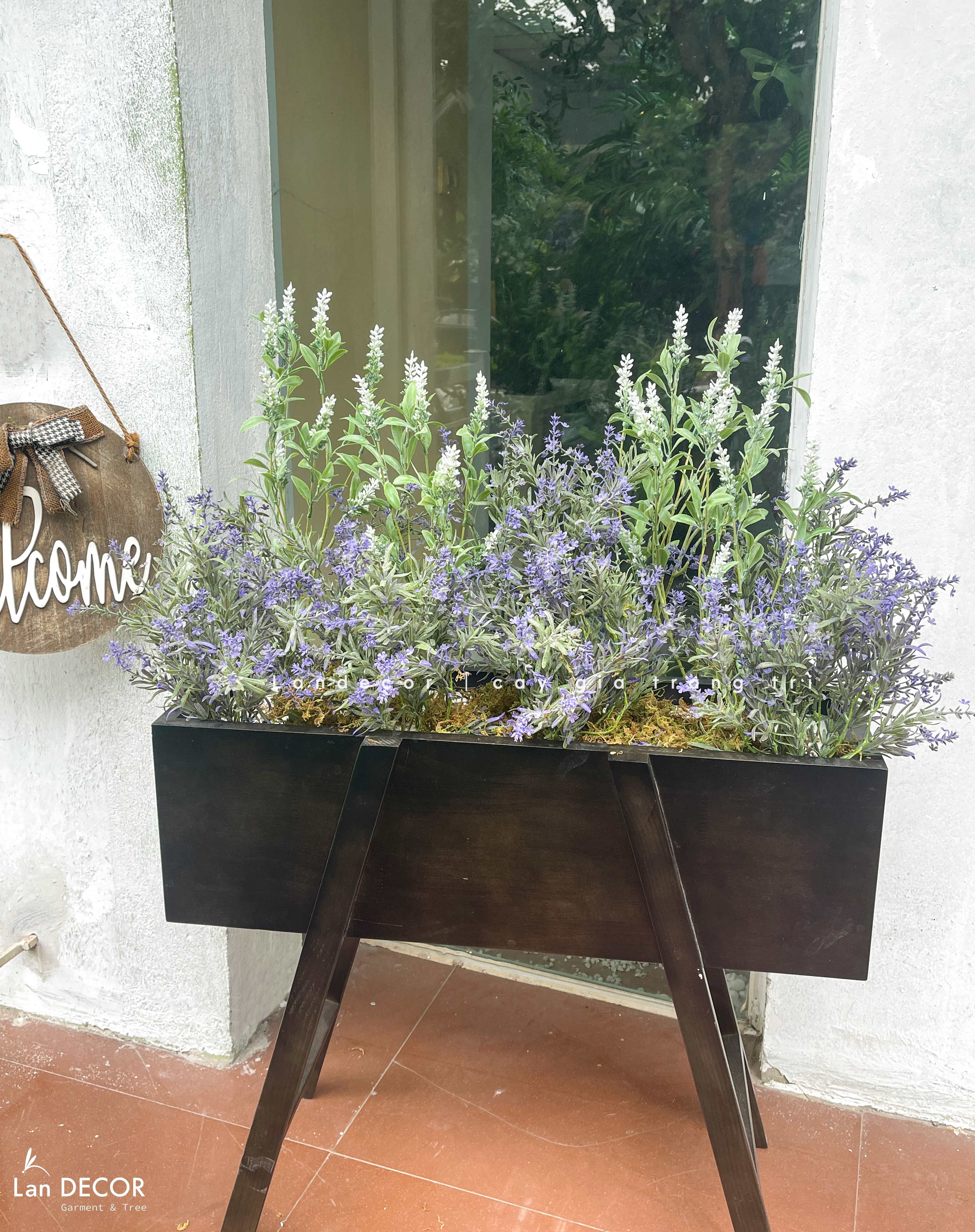 Kệ Hoa Giả Decor - Kệ Hoa Oải Hương Trang Trí Cửa Hiệu Vintage (100X50X110cm)- BC279