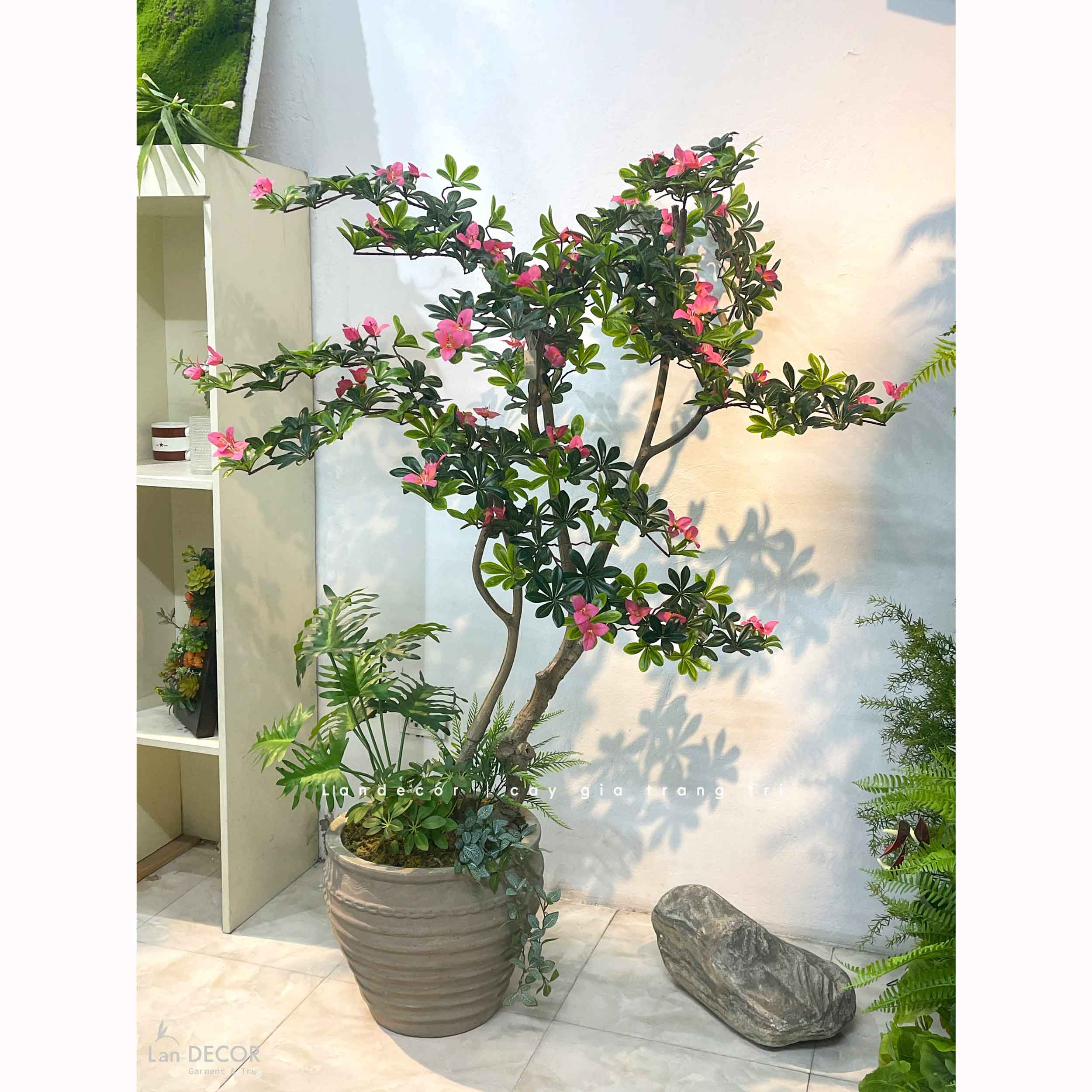 Cây Giả Thiết Kế- Cây Đỗ Quyên Giả Dáng Độc Đáo, Điểm Nhấn Trang Trí - CC1428