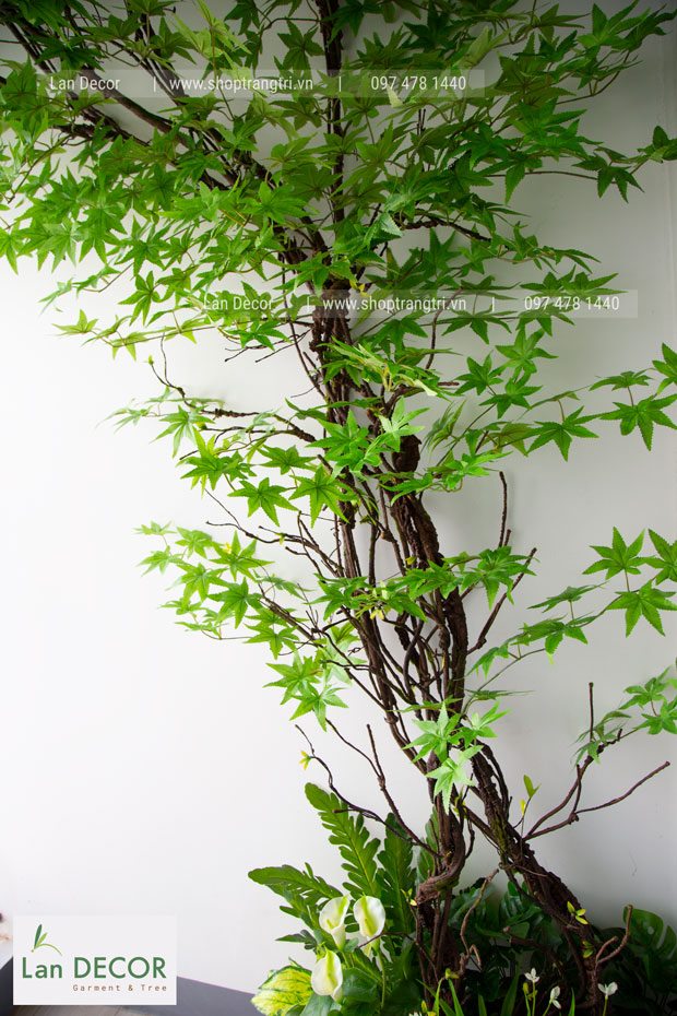 Cành Lá Phong Xanh Giả Trang Trí - HC801