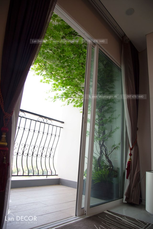 Cành Lá Phong Xanh Giả Trang Trí - HC801