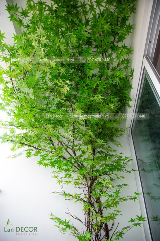 Cành Lá Phong Xanh Giả Trang Trí - HC801