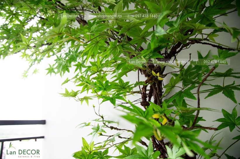 Cành Lá Phong Xanh Giả Trang Trí - HC801