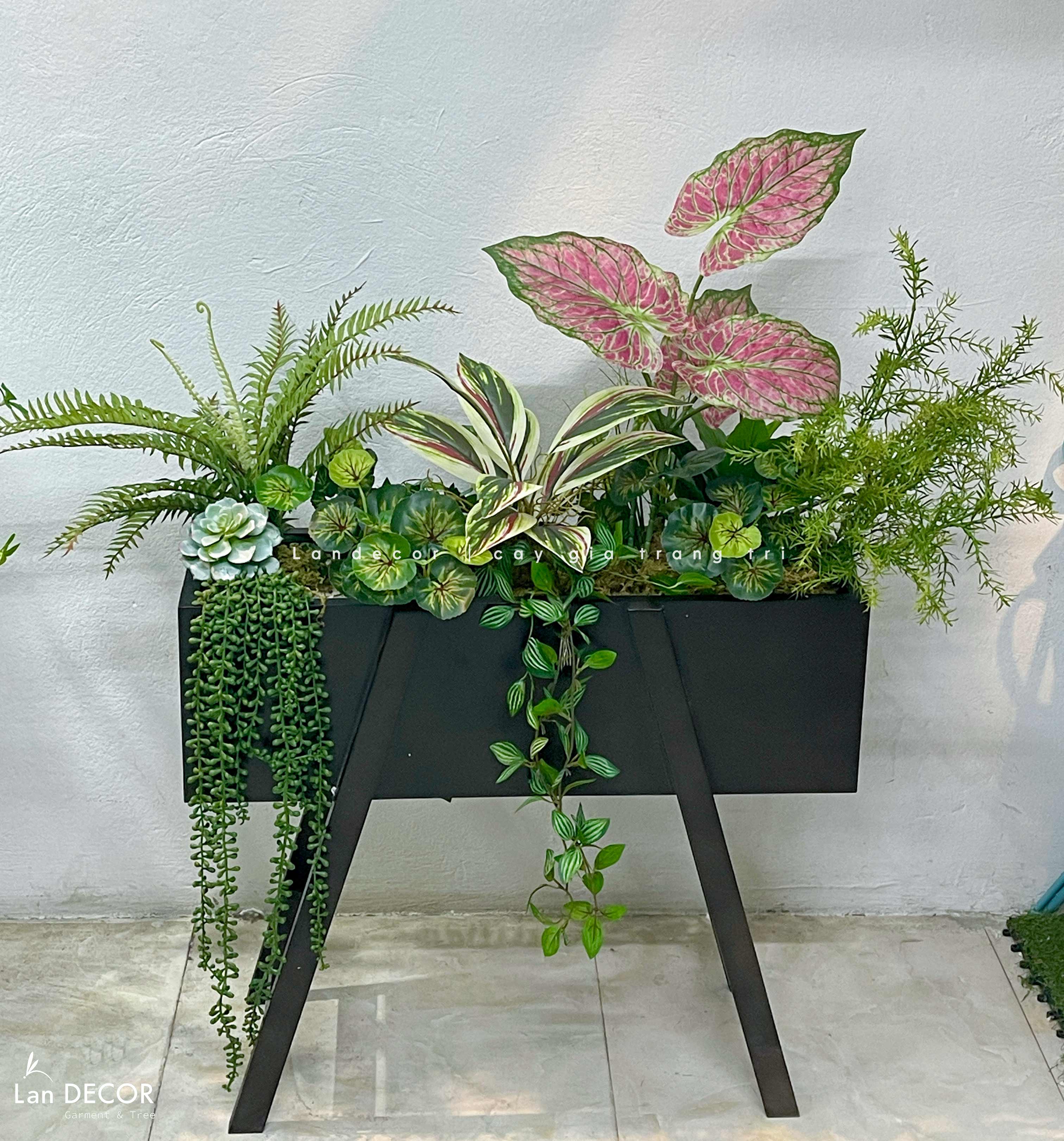 Kệ Cây Giả Trang Trí- Kệ Cây Giả Decor Cửa Hiệu Xanh, Trang Trí Không Gian Hiện Đại (100X50X110cm) - BC274