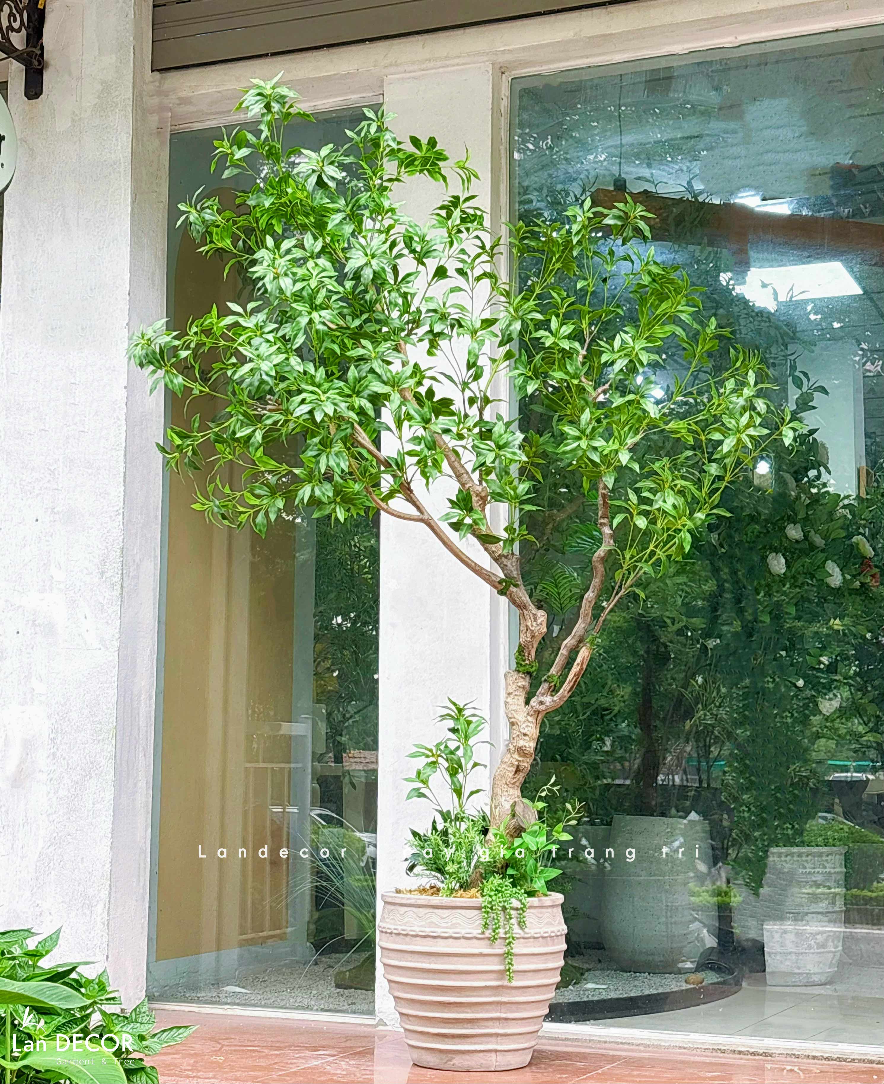Cây Giả Thiết Kế- Cây Linh Sơn Tiểu Cảnh Thiết Kế Không Gian Đẹp (220cm)- CC1355