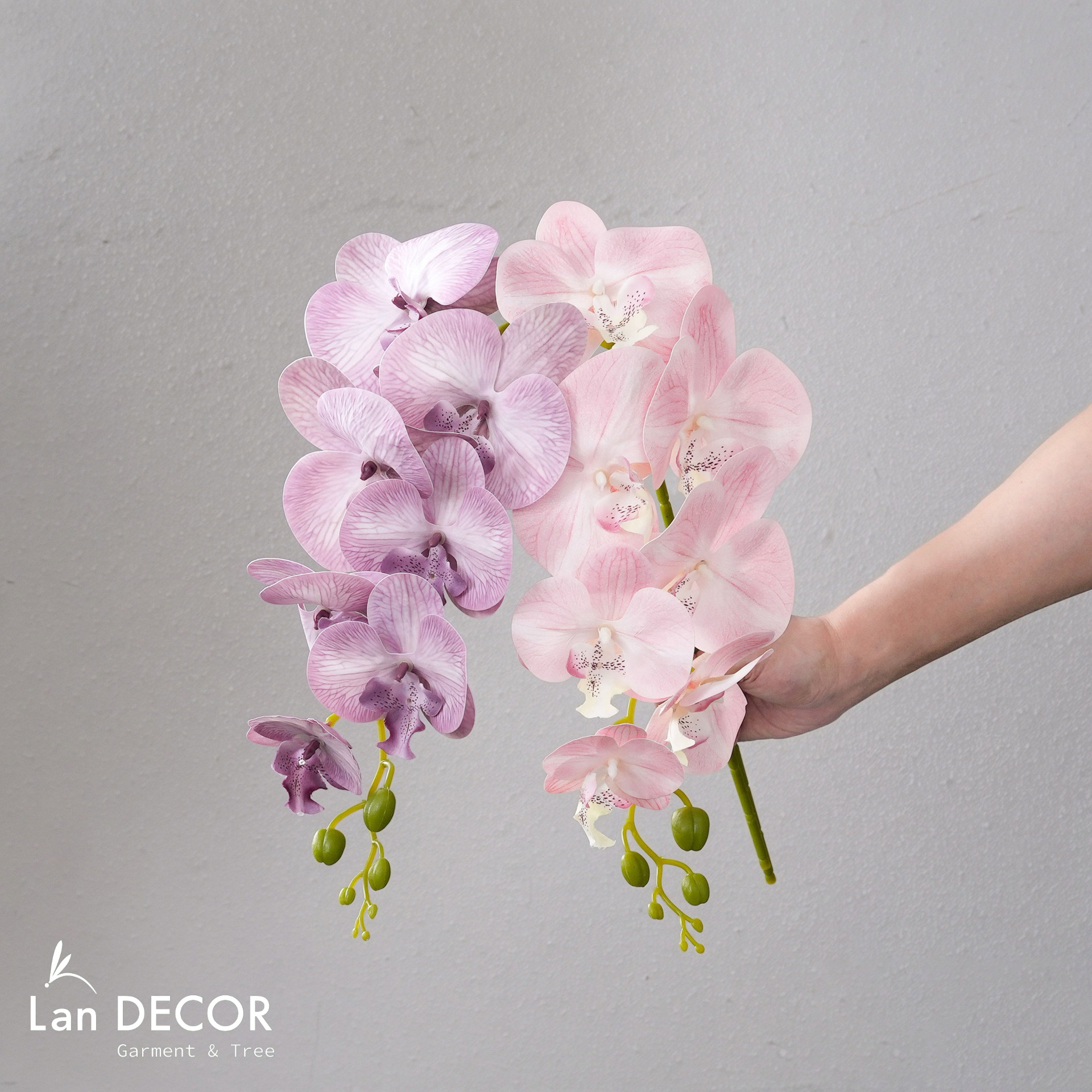 Cành Hoa Giả - Cành Lan Hồ Điệp Giả Cắm Bình Decor Căn Hộ (78cm, 7 bông)- HC1486