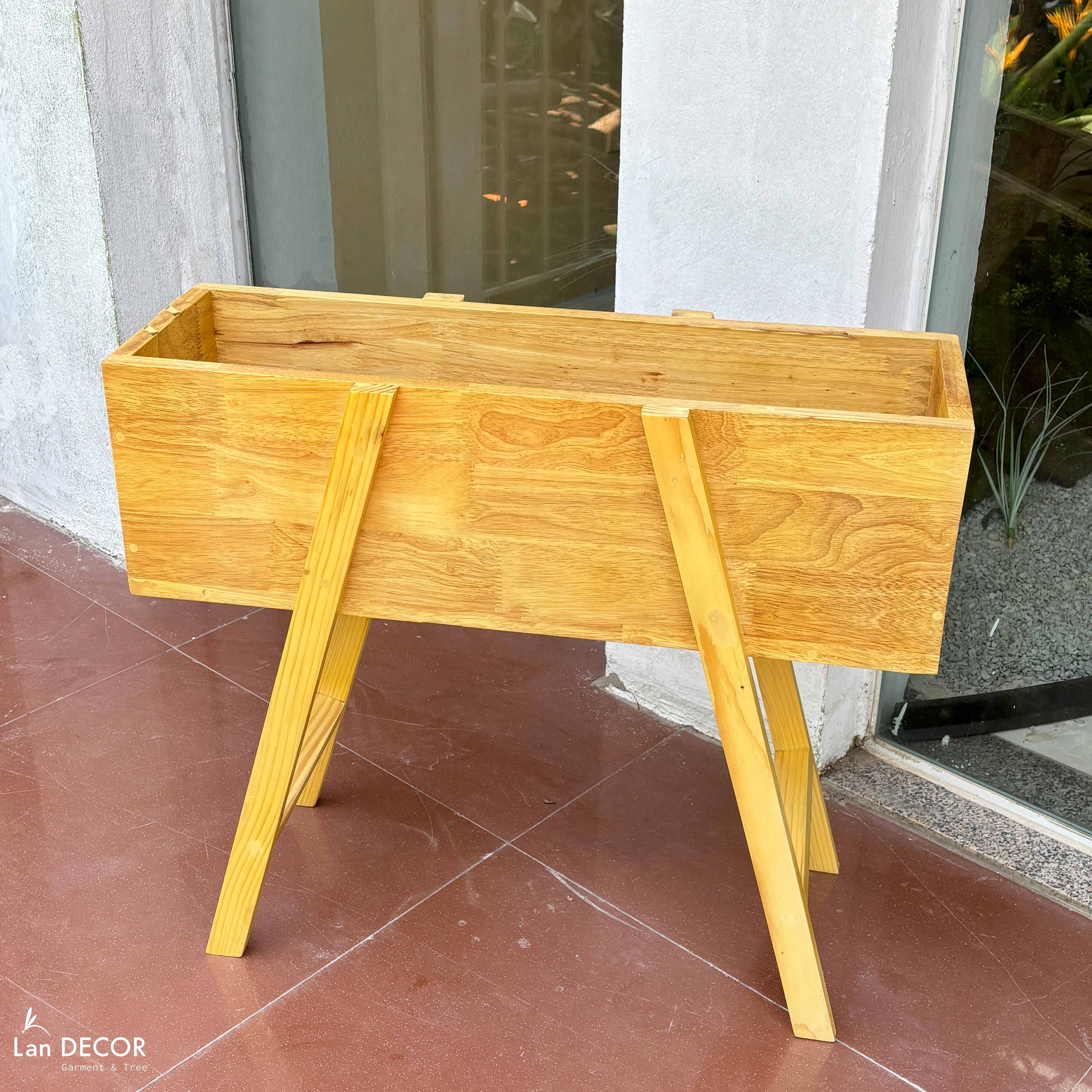Bồn Gỗ Trồng Cây Có Chân Trang Trí Tiểu Cảnh, Decor Không Gian - HGO21