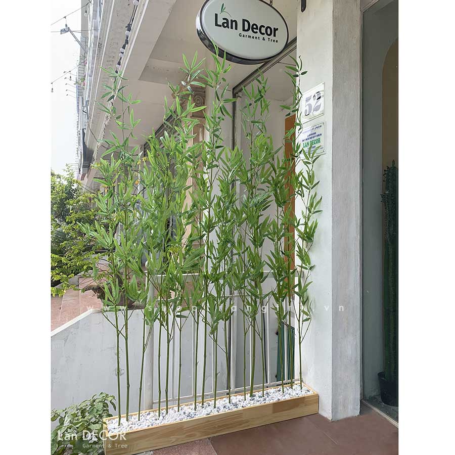 Bồn cây trúc quân tử giả trang trí nhà LanDecor (120cm) - BC074