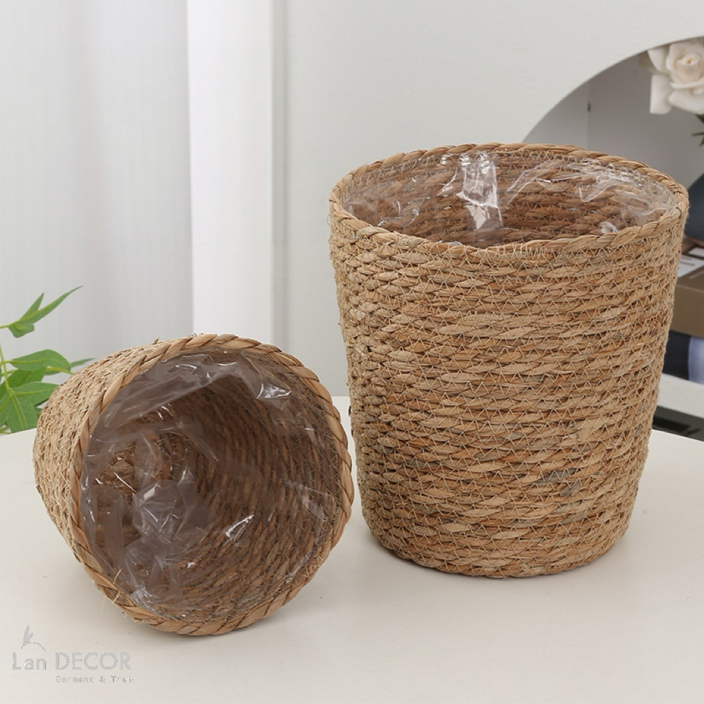 Giỏ Cói Trồng Cây, Decor Tiểu Cảnh - GC130