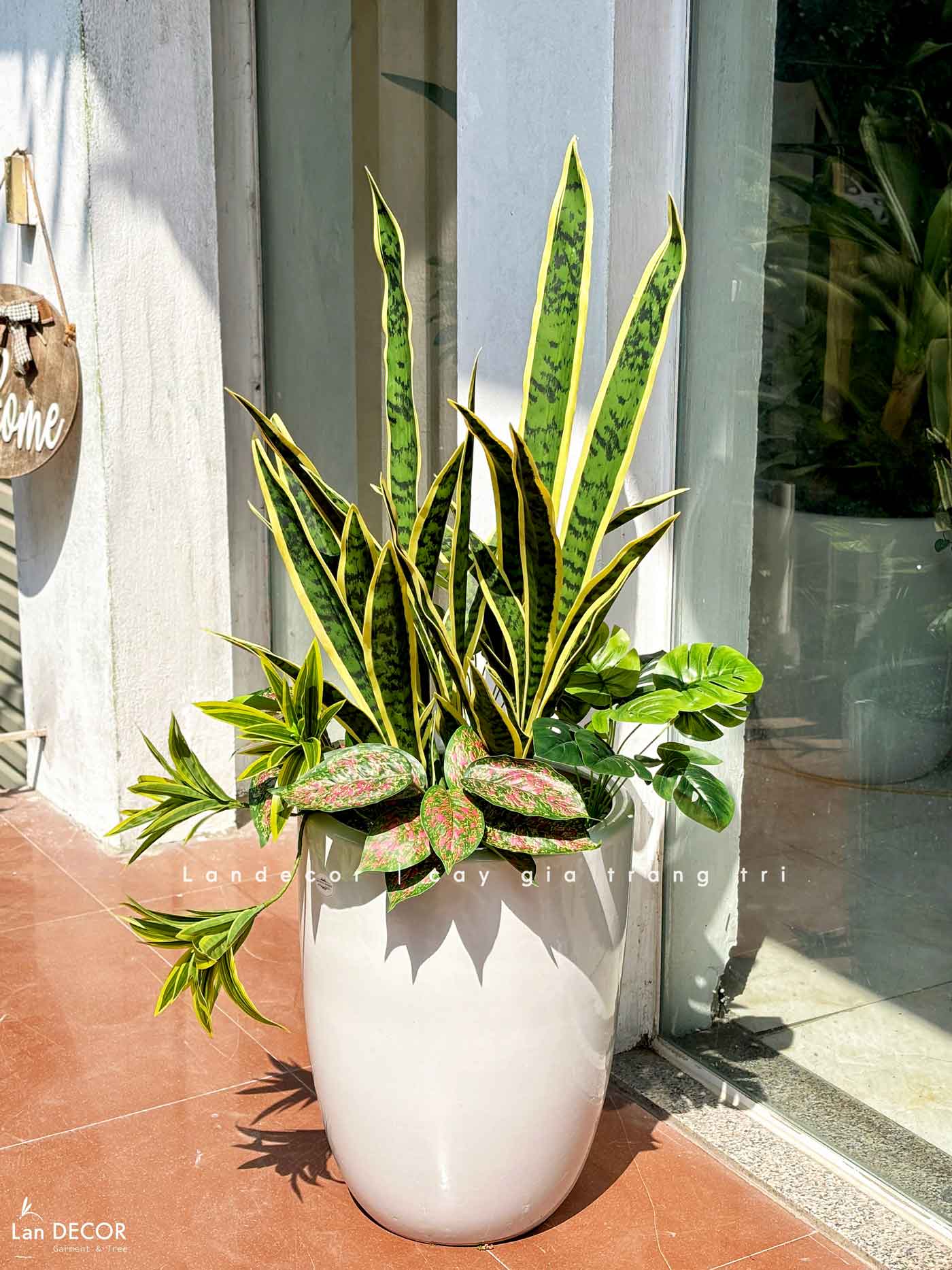 Cây Giả Tiểu Cảnh - Cây Lưỡi Hổ Giả Trang Trí Văn Phòng Xanh (120cm)- CC1489
