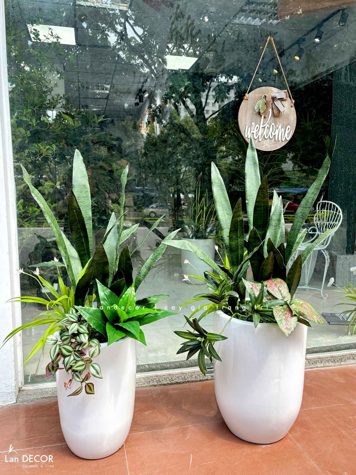 Cây Giả- Cây Lưỡi Hổ Xanh Giả Trang Trí Cửa Hiệu Hiện Đại - CC1494