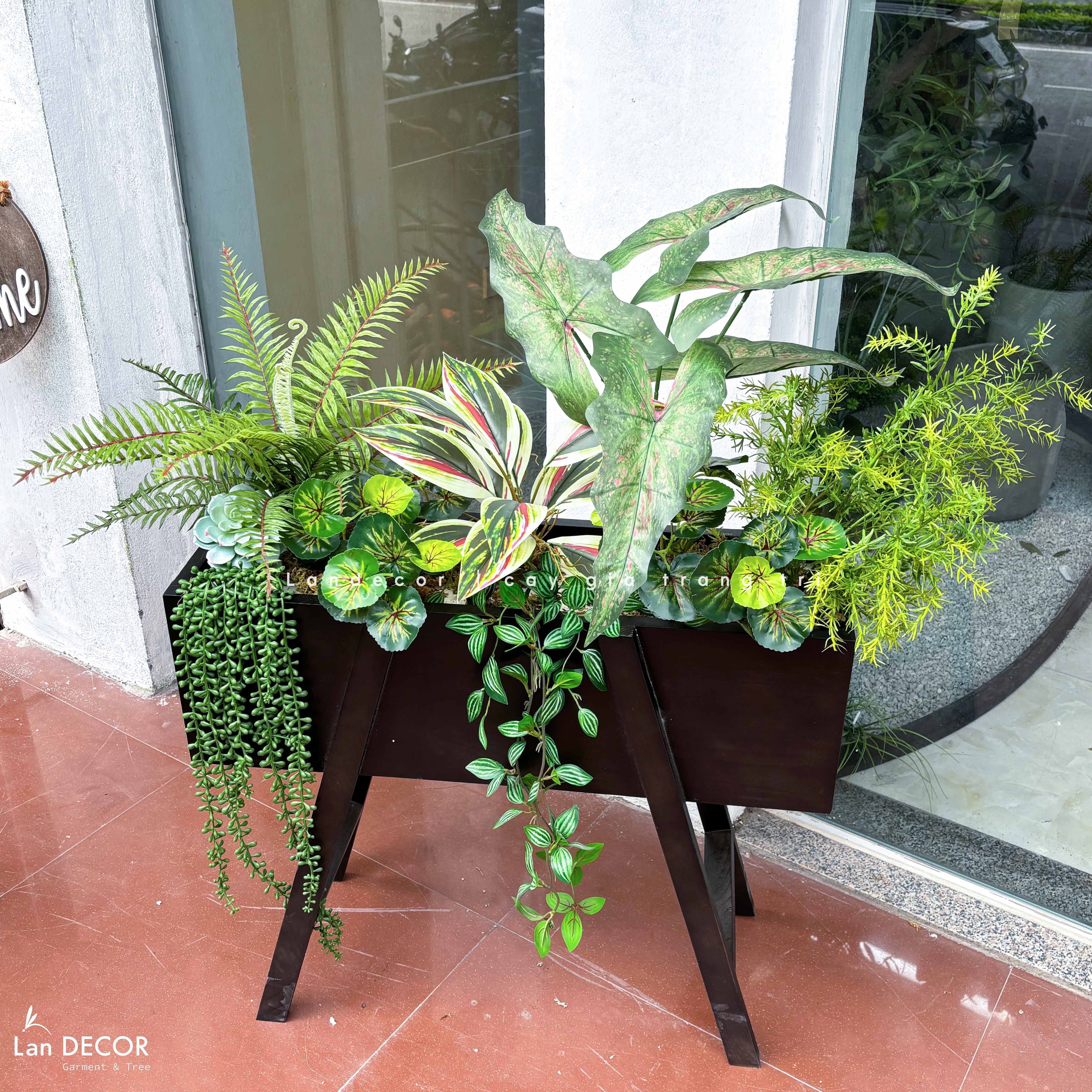 Kệ Cây Giả Trang Trí- Kệ Cây Giả Decor Cửa Hiệu Xanh, Trang Trí Không Gian Hiện Đại (100X50X110cm) - BC274