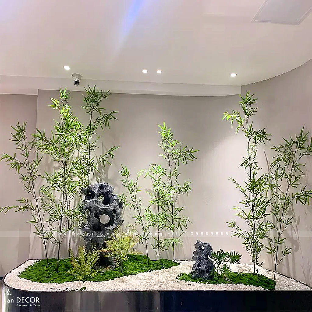 Tiểu Cảnh Giả Decor - Tiểu Cảnh Tre Trúc Giả Tạo Cảnh Quan Xanh