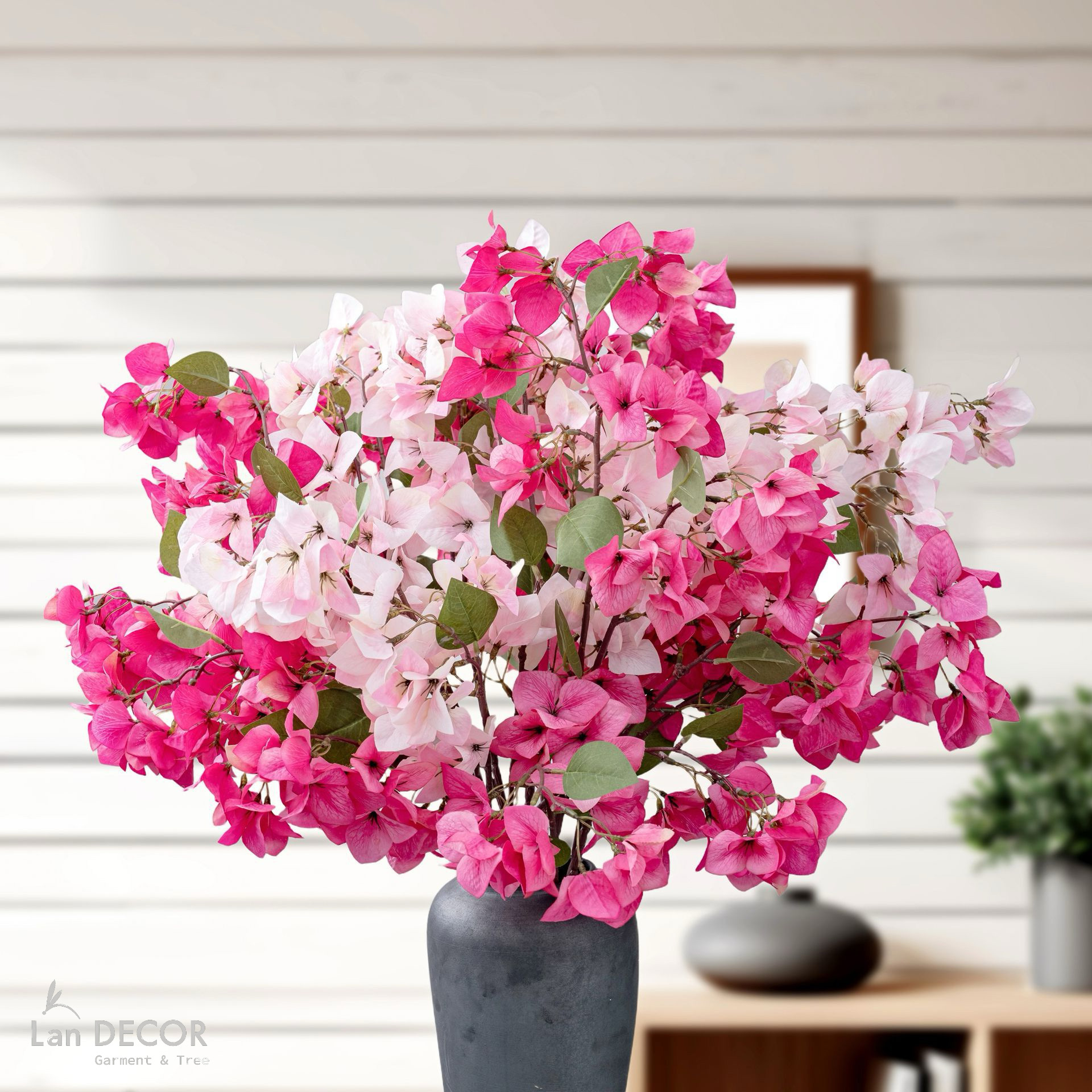 Cành Hoa Giả - Cành Hoa Giấy Giả Làm Cây Trang Trí Tiểu Cảnh (90cm)- HC1484
