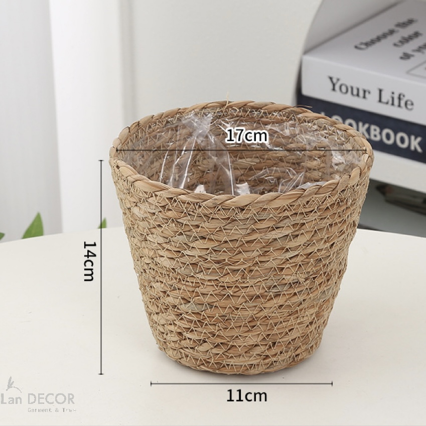 Giỏ Cói Trồng Cây, Decor Tiểu Cảnh - GC130