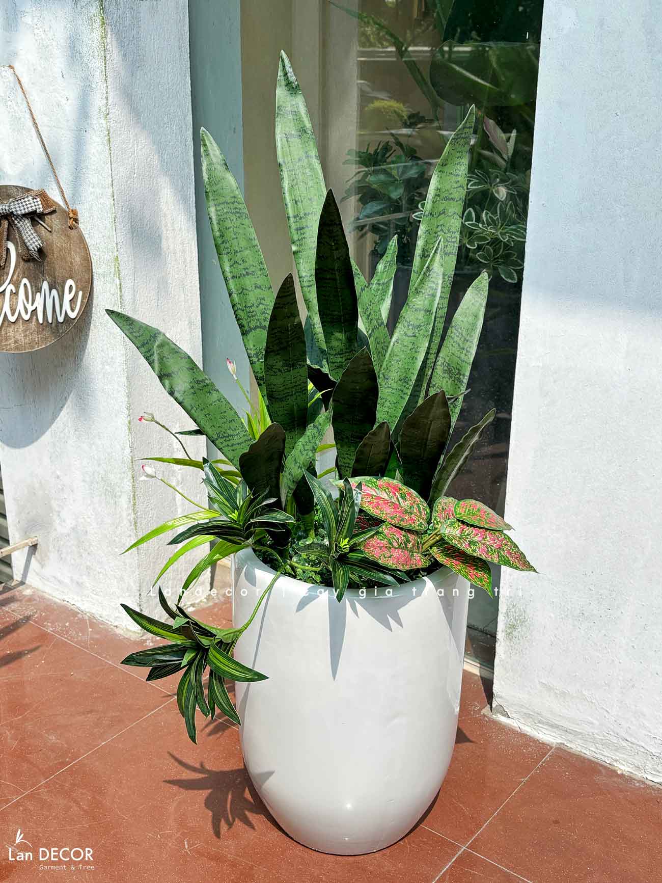 Cây Giả- Cây Lưỡi Hổ Xanh Giả Trang Trí Cửa Hiệu Hiện Đại - CC1494