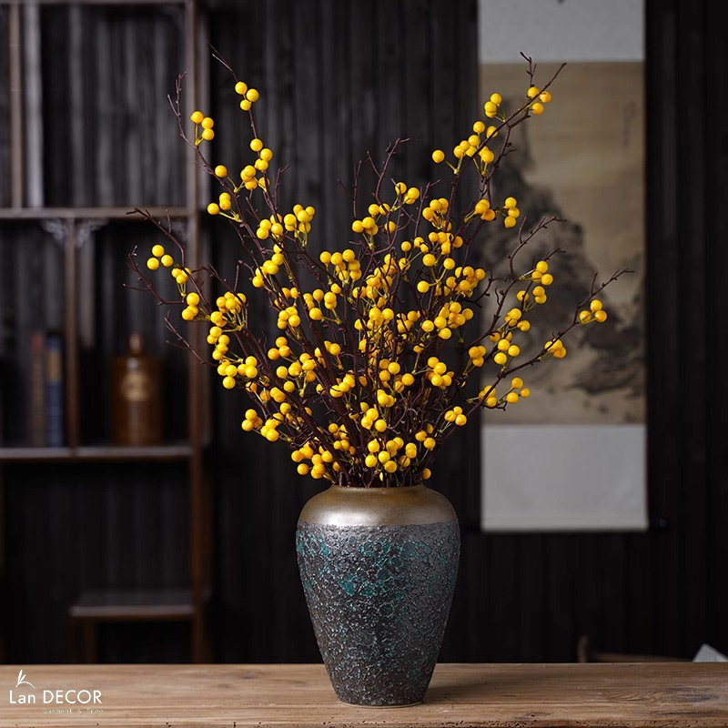 Bình Gốm Cắm Hoa Phong Cách Cổ Điển (25x10x18cm)- BG260