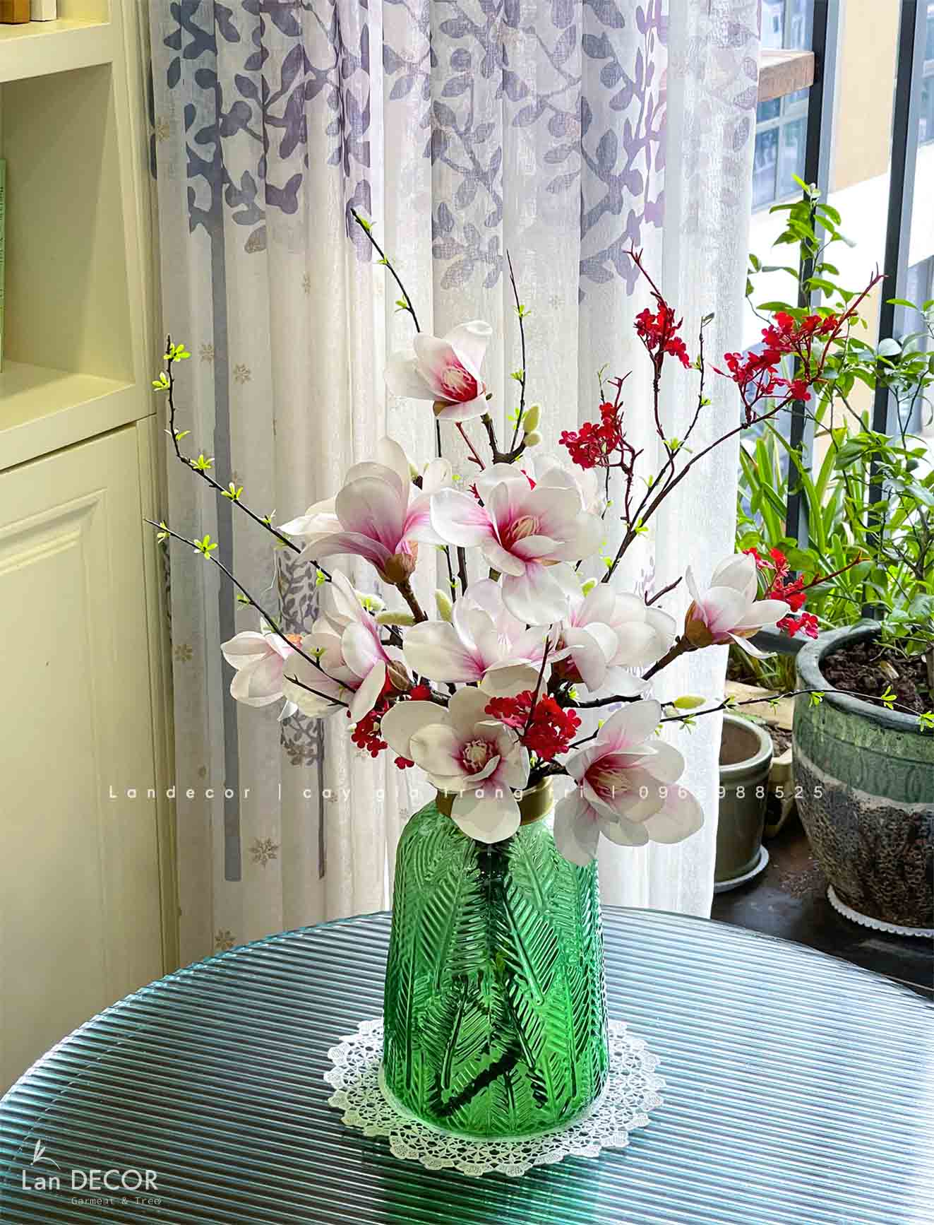 Bình Hoa Trang Trí- Bình Hoa Mộc Lan Giả Decor Nhà Đẹp- BH1200