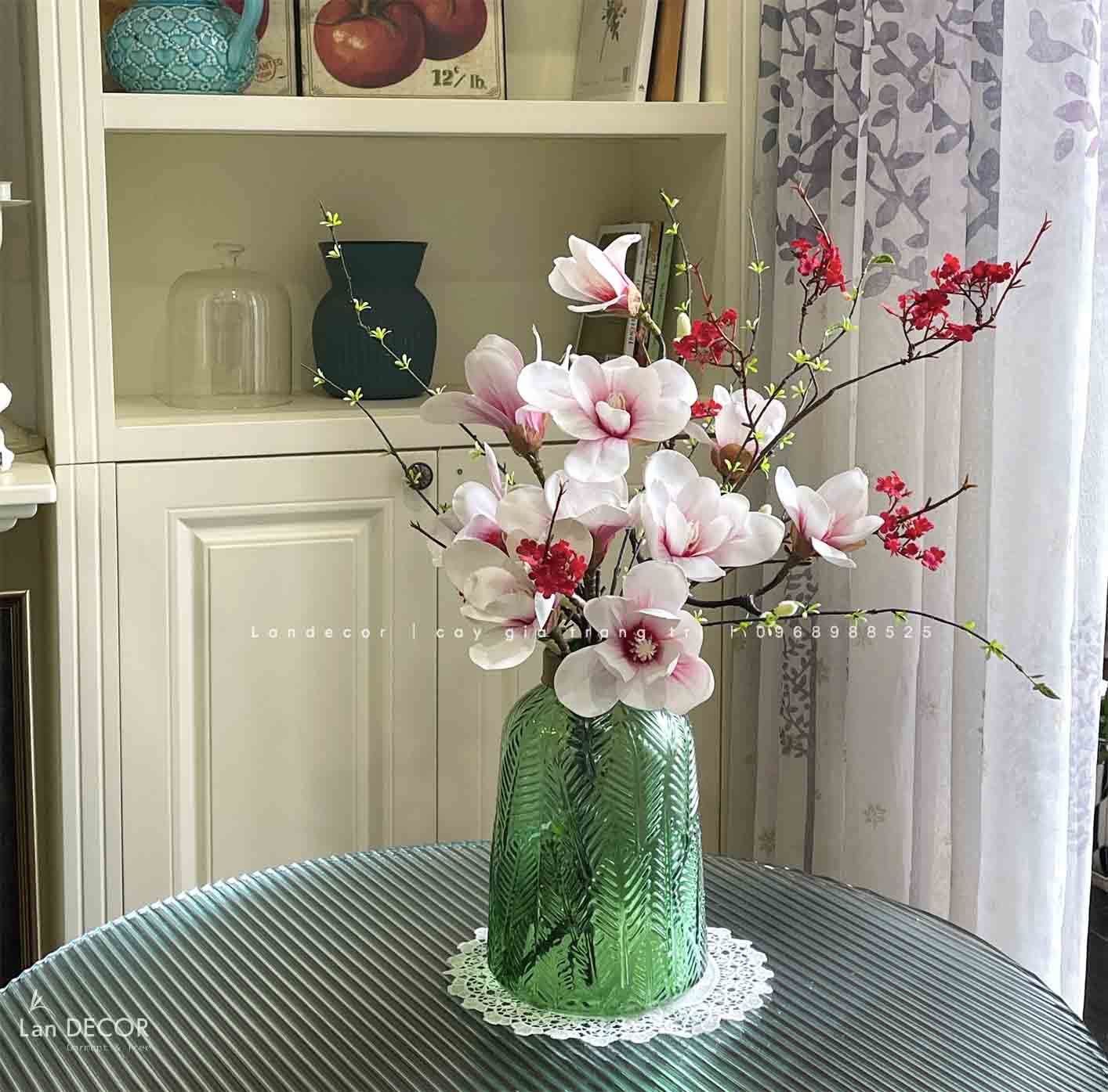 Bình Hoa Trang Trí- Bình Hoa Mộc Lan Giả Decor Nhà Đẹp- BH1200