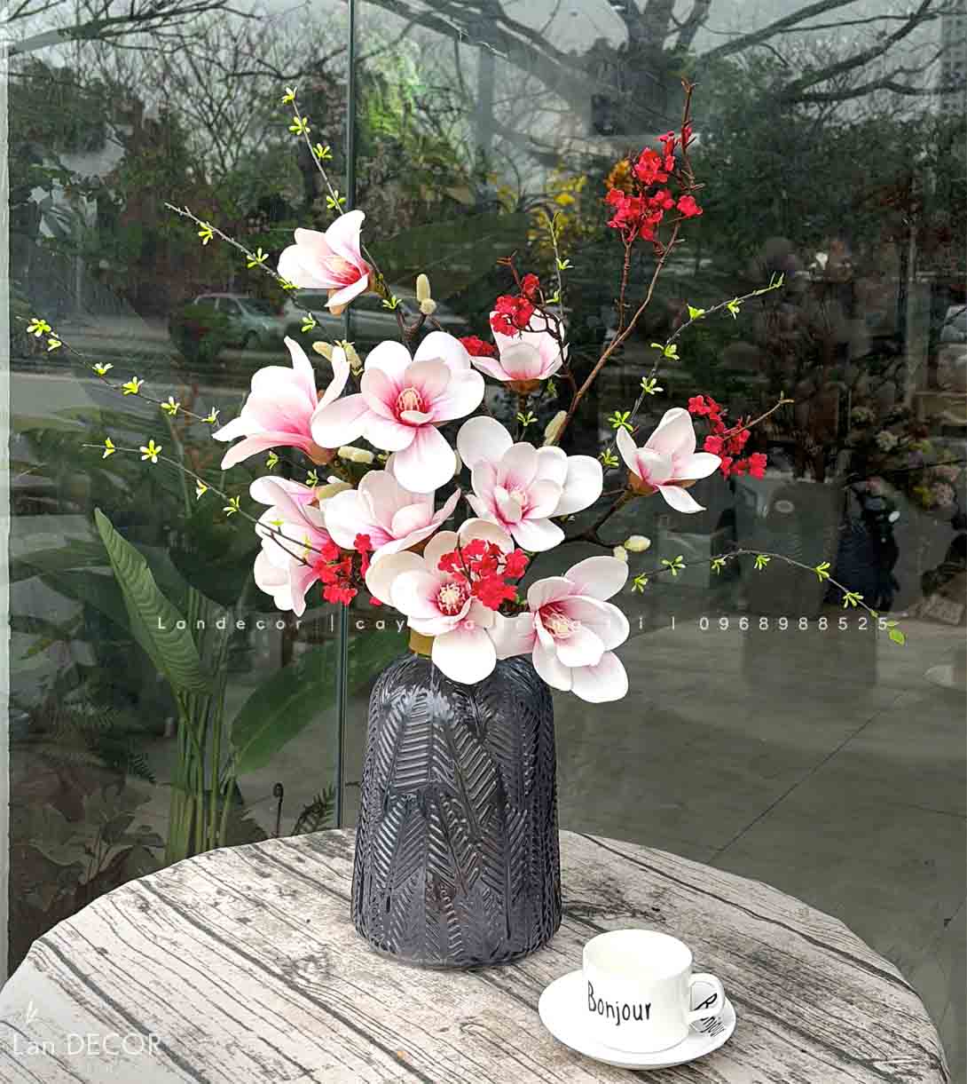 Bình Hoa Trang Trí- Bình Hoa Mộc Lan Giả Decor Nhà Đẹp- BH1200