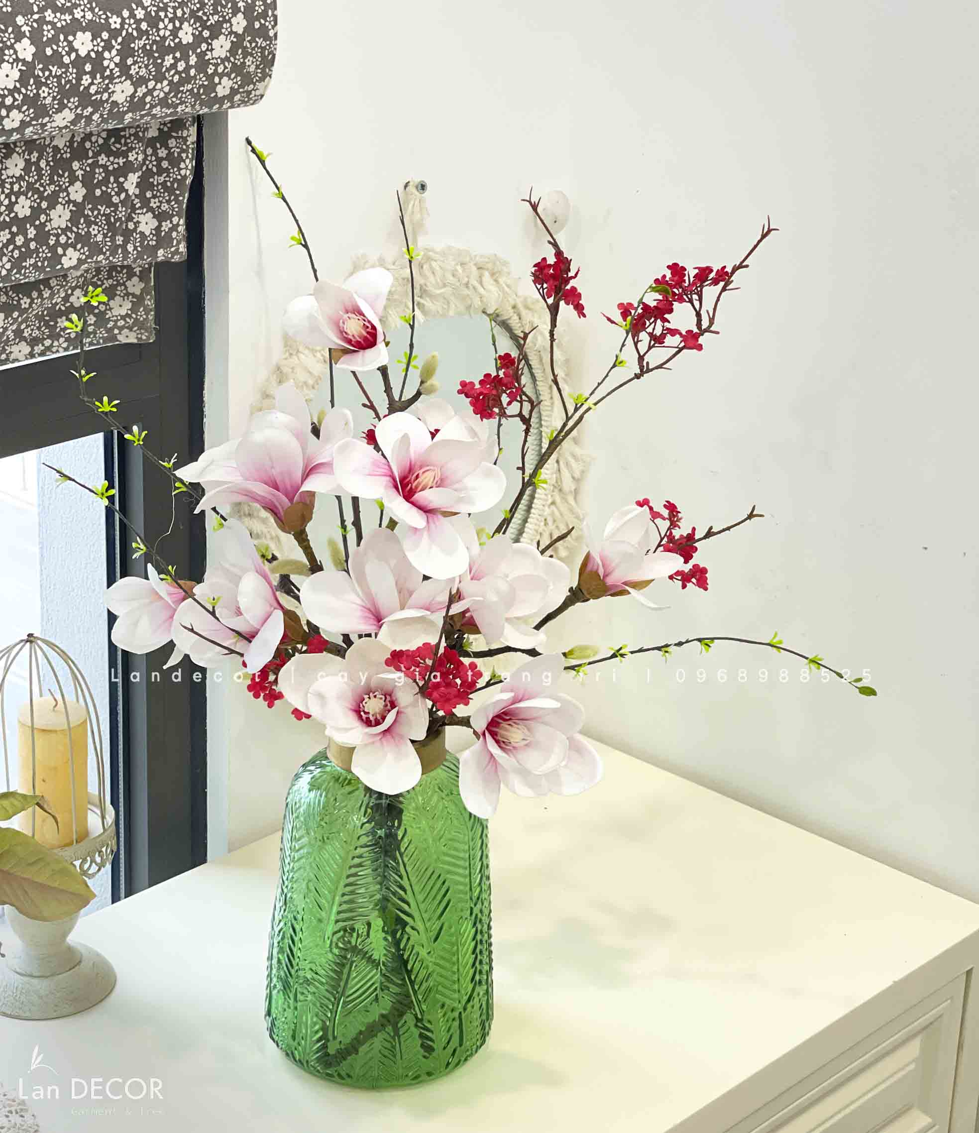 Bình Hoa Trang Trí- Bình Hoa Mộc Lan Giả Decor Nhà Đẹp- BH1200