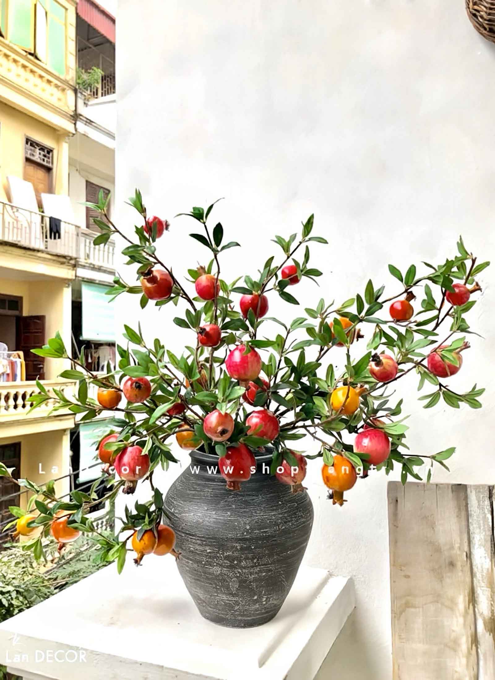 Lựu Giả - Bình Lựu Giả Trang Trí Lễ Tết, Decor Không Gian Ấm Cúng - BH1209