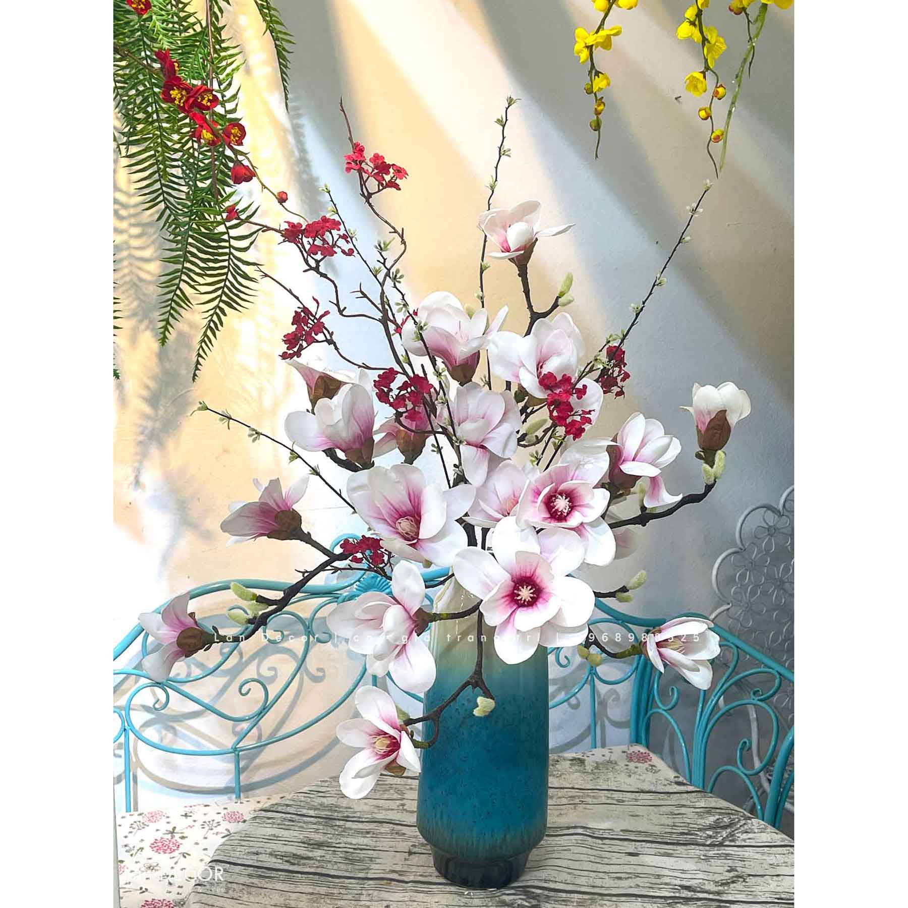 Decor Hoa Giả- Bình Hoa Mộc Lan Để Bàn Đẹp- CC1019