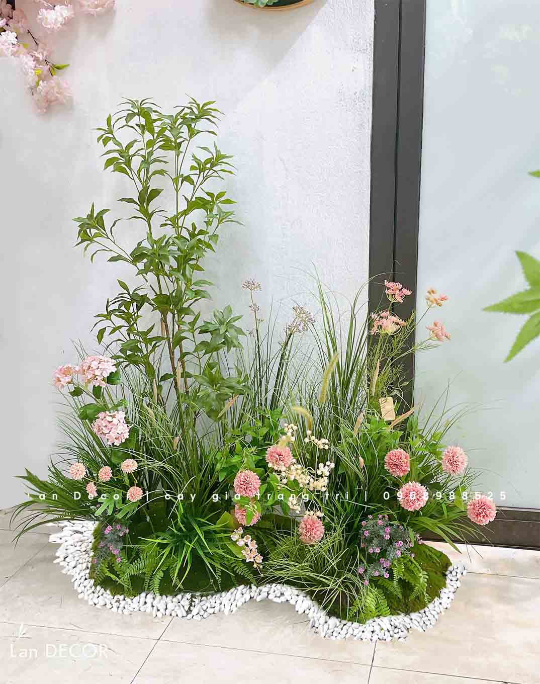 BỒN RÊU HOA DECOR PHONG CÁCH NHẸ NHÀNG (100X50X130CM)- RC032