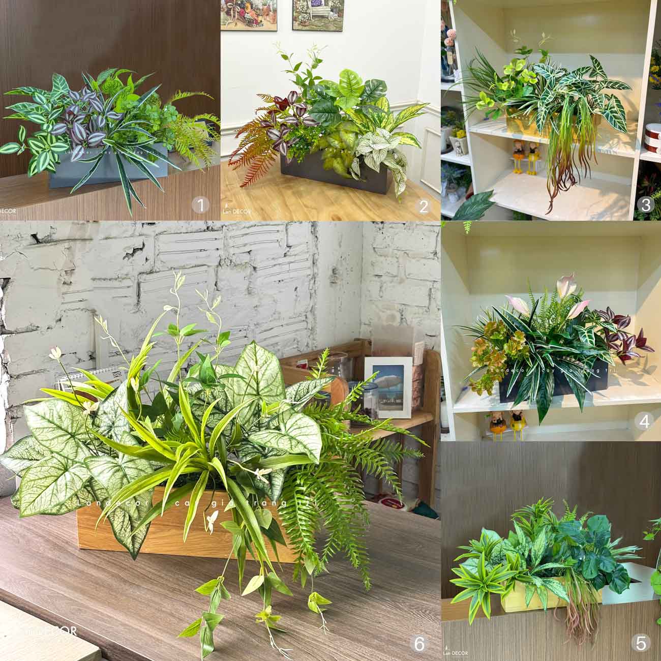 Bồn Cây Giả Decor- Bồn Cây Giả Decor Nhà Phong Cách Hiện Đại (70X40X40CM)- BC190