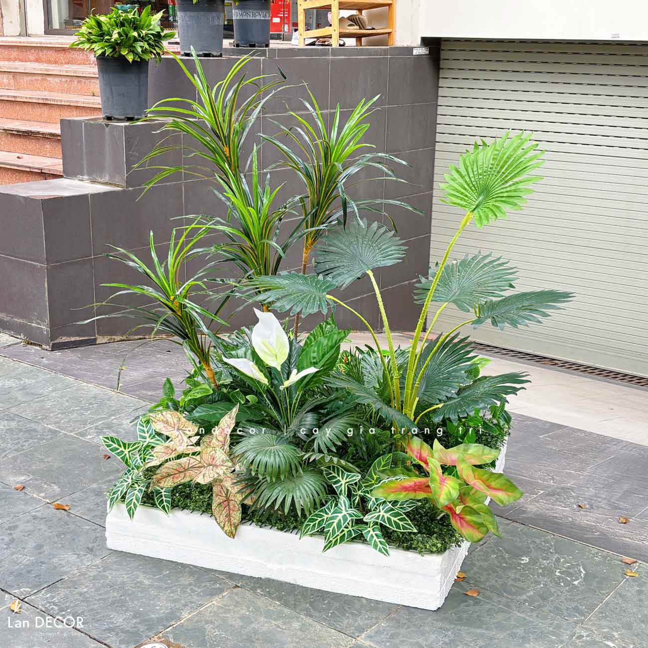 Bồn Rêu Thiết Kế- Bồn Rêu Cây Phất Dụ Thiết Kế Căn Hộ Xanh Mát (100x100x130cm)- RC114