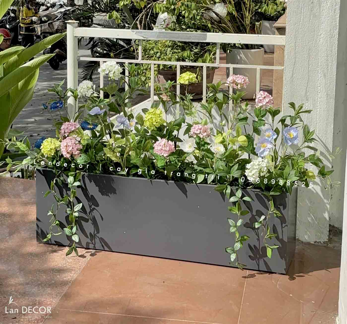 Bồn Hoa Tú Cầu Decor Không Gian Xinh (35X100X70cm)- CC994