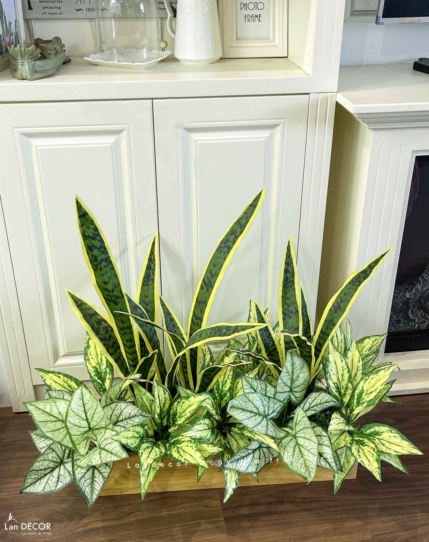 Bồn Cây Giả Decor- Bồn Cây Lưỡi Hổ Giả Decor Văn Phòng Xanh- BC172