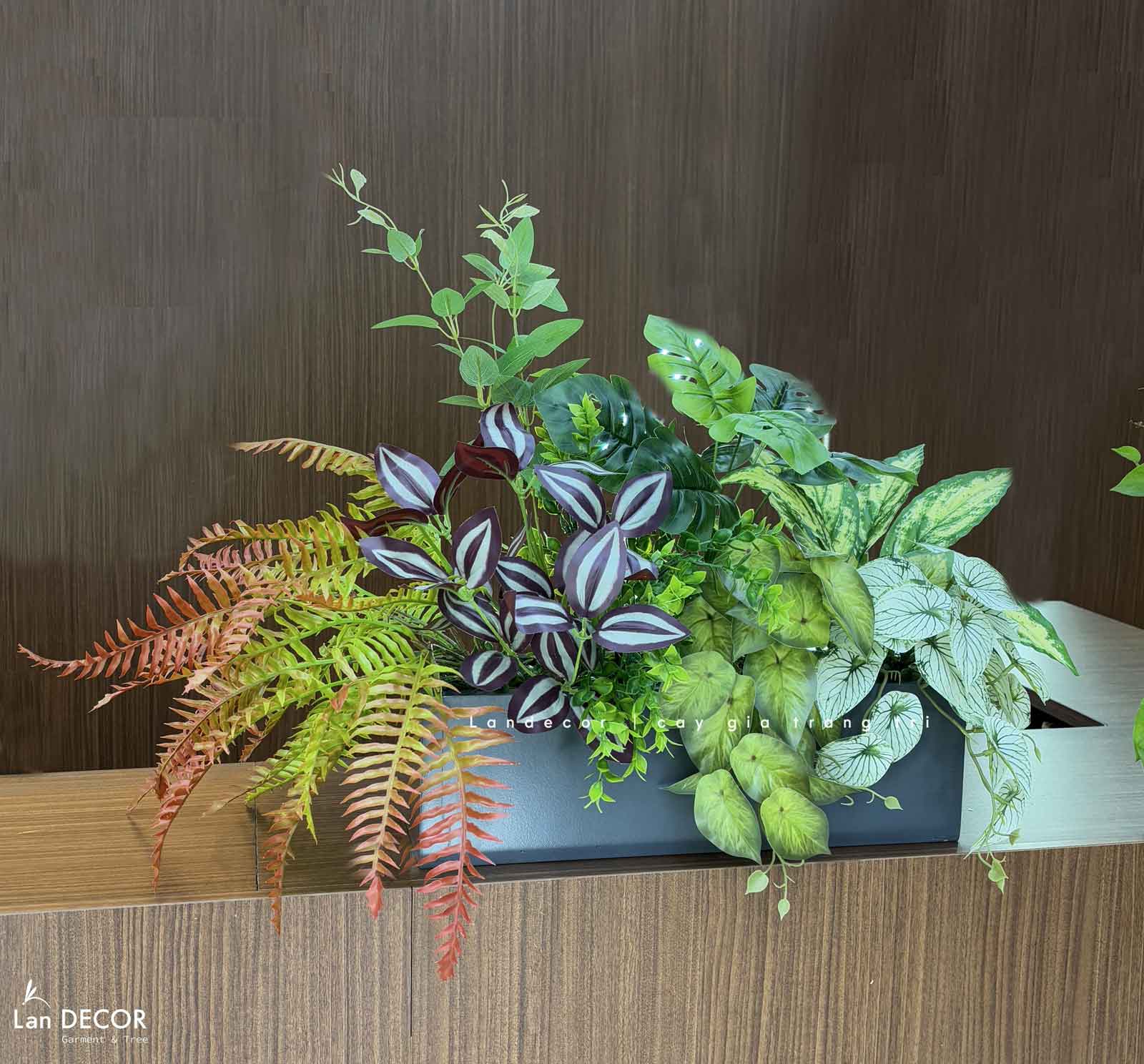 Bồn Cây Tiểu Cảnh - Bồn Cây Cảnh Giả Decor Căn Hộ Tươi Mới (70x40x50cm)- BC192